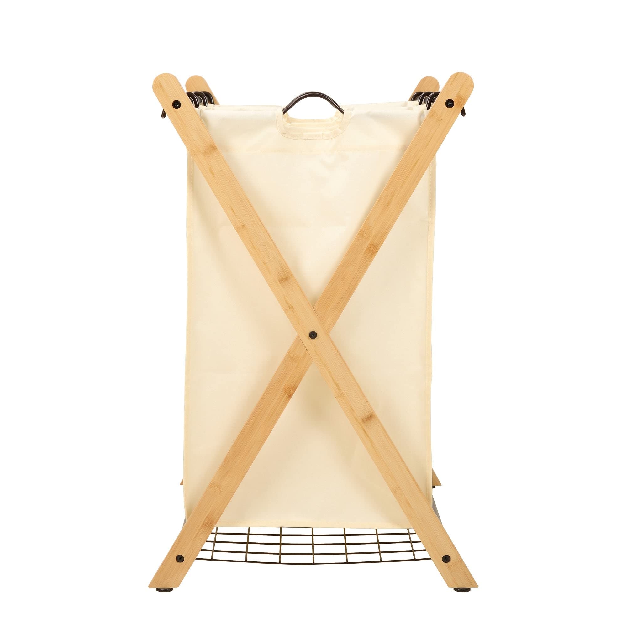 Oceanstar X-Frame Bamboo 3-Bag Laundry Sorter, White(D0102Hhgpy2.)