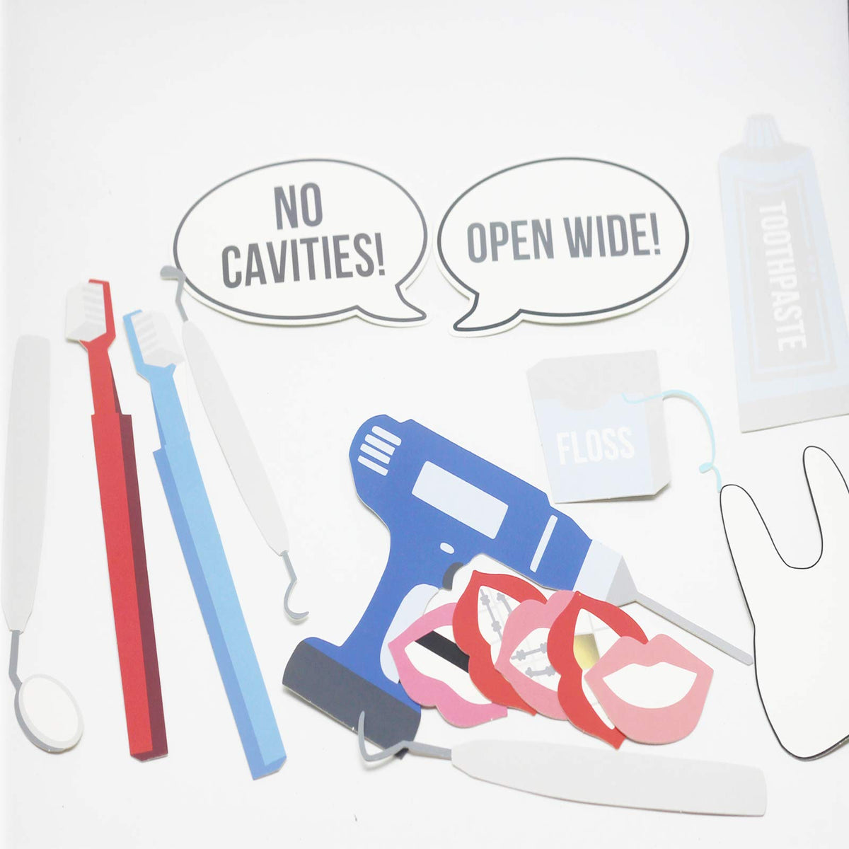 Binaryabc Dentist Photo Booth Props,Doctor Photo Booth Props,Dentist Graduation Party Supplies 16Pcs