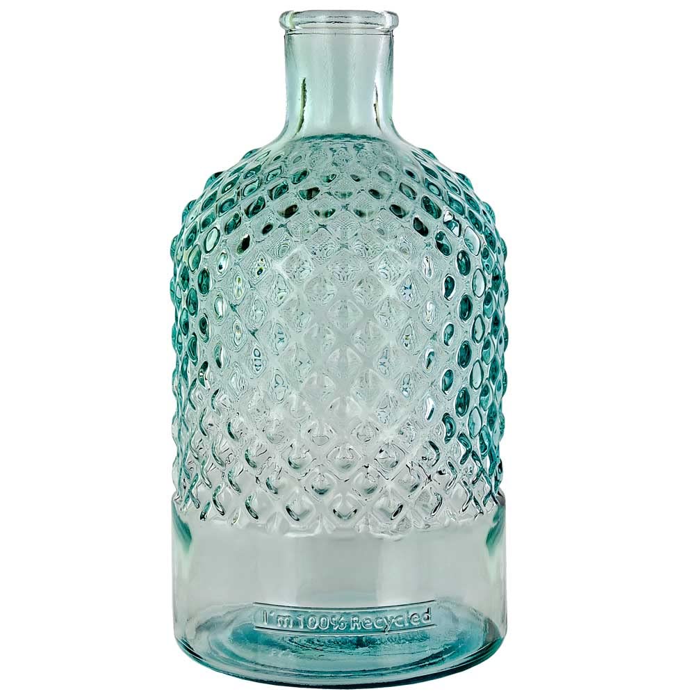 Couronne Co. G5989 8 3/4 Diamond Recycled Glass Bottle, 1 Piece