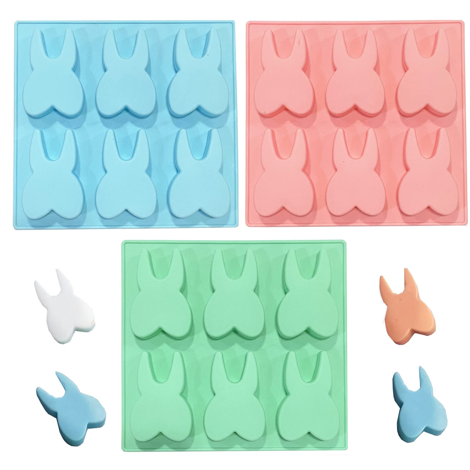 Dd-Life 3 Pcs Tooth Silicone Mold Teeth Shape Novelty Ice Cube Tray Chocolate Mold Candy Mold Mini Soap Mold Cake Baking Pan(1Bl