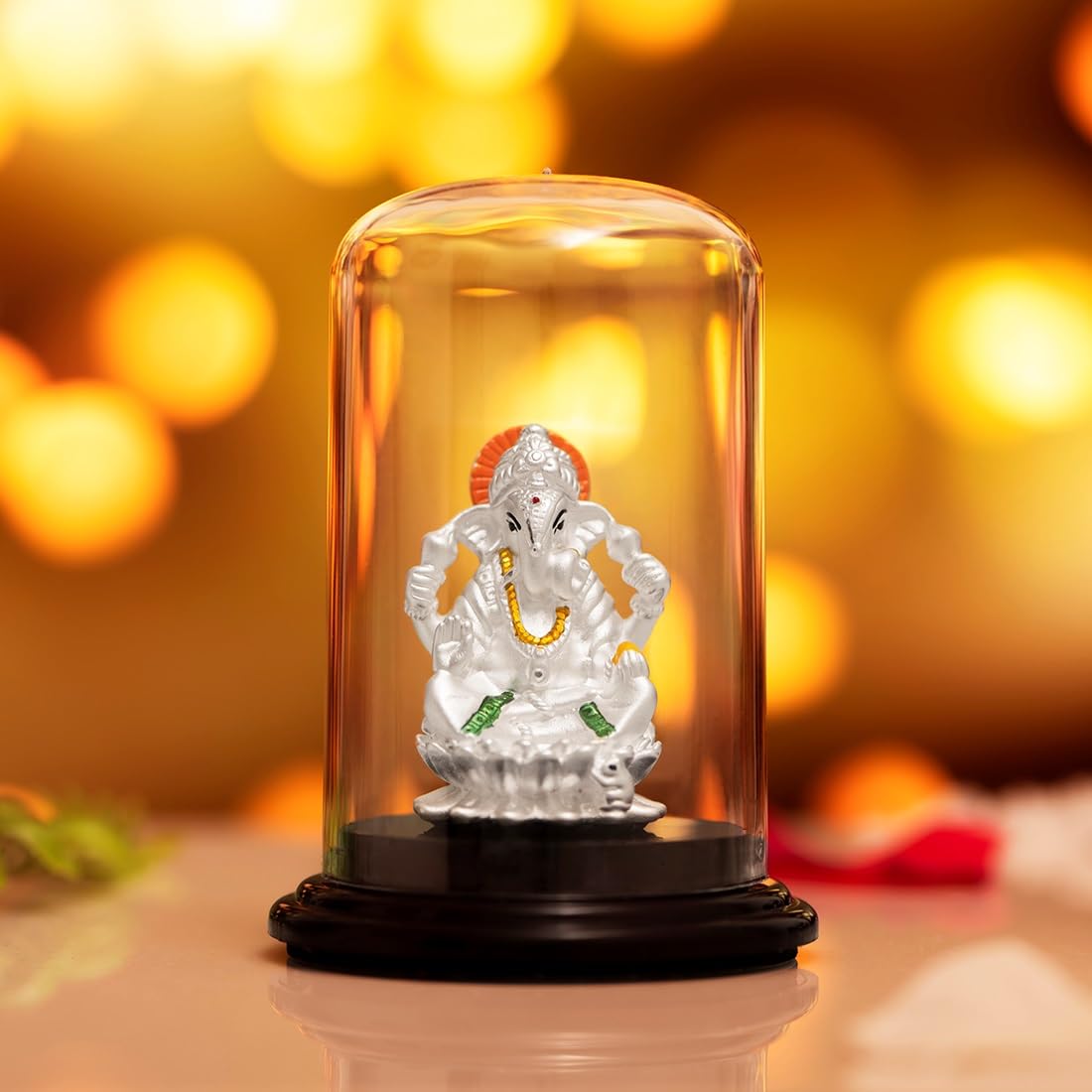 Zavya 999 Pure Silver Ganesh Silver Plated Idols | Gift For Men & Women | With Authenticity Certificate & 999 Hallmark |Rakhi Gi
