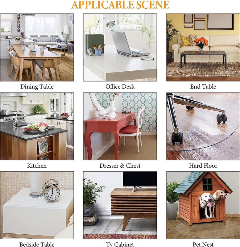 Deep Dream 2.0mm Clear Desk Cover Protector, 36  91 Inch Clear Table Protector, Rectangular Vinyl Desk Pad, PVC Plastic Table Co