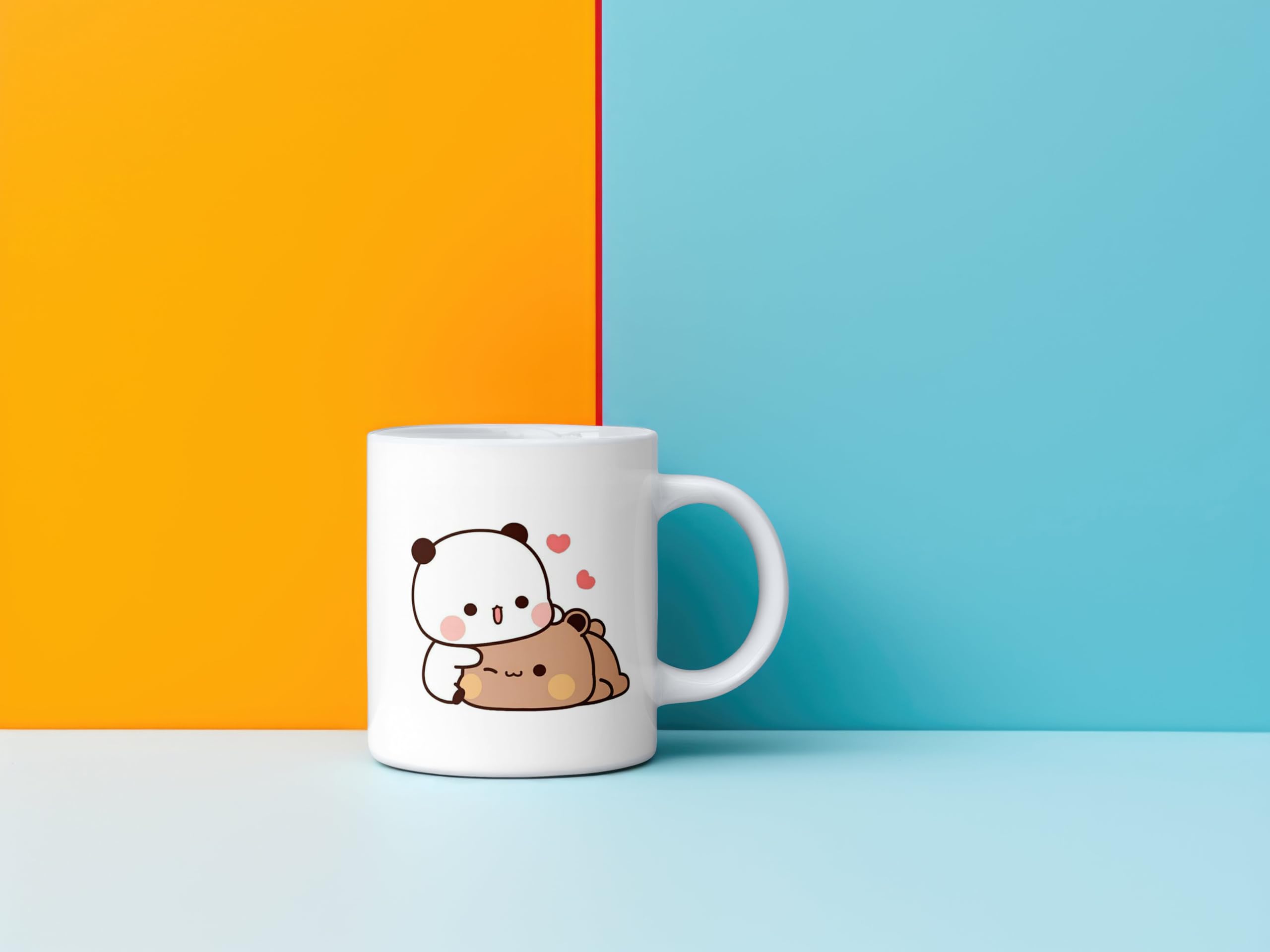 Clapcart Designer Printed Coffee Mug/Cup - White Ceramic Mug (Lazy Taddy Design Print), 360 Ml