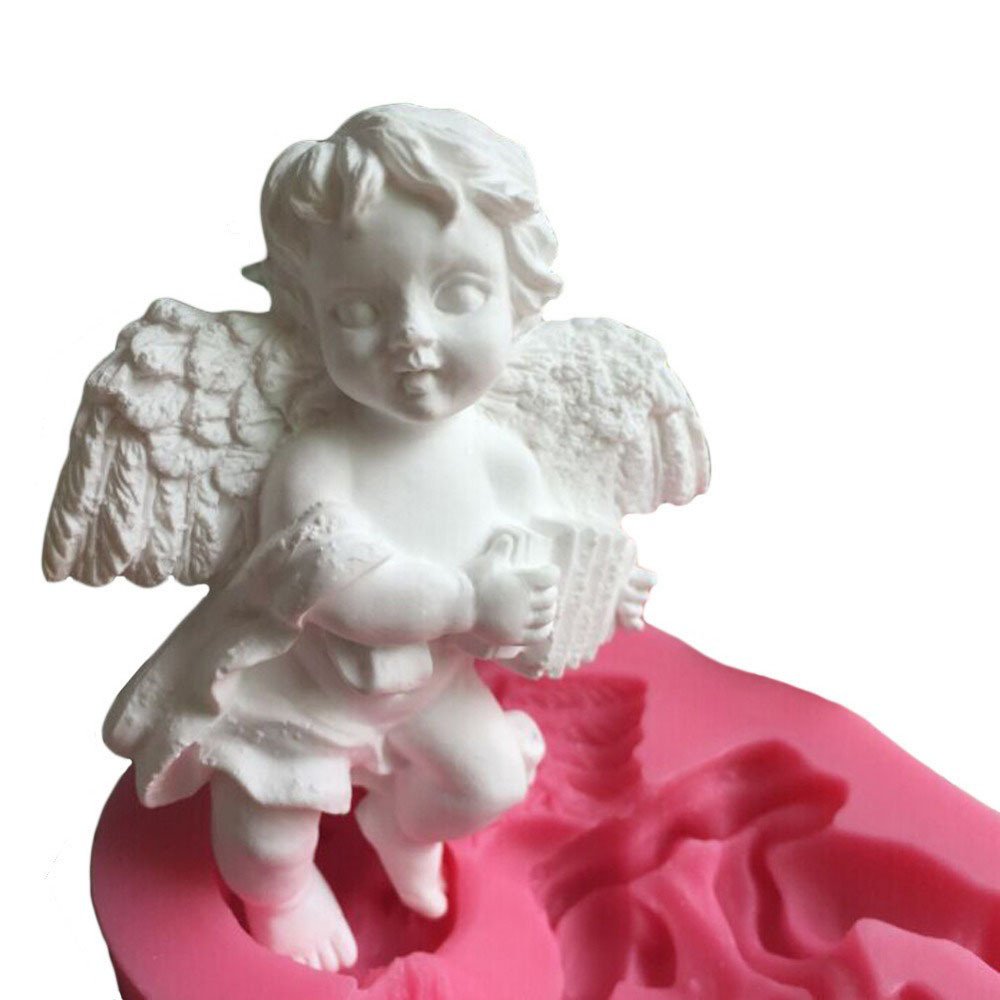 Moldfun Small Size Baby Angel With Wings Statue Silicone Mold For Fondant, Cake/Cupcake Decorating, Chocolate, Candy, Soap, Loti
