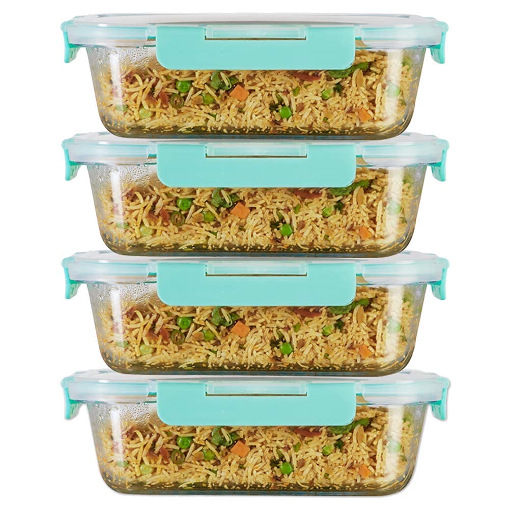 Allo Foodsafe Glass Containers With Lids With Break Free Lock,Oven Microwave Safe Containers,High Borosilicate Meal Prep Glass F