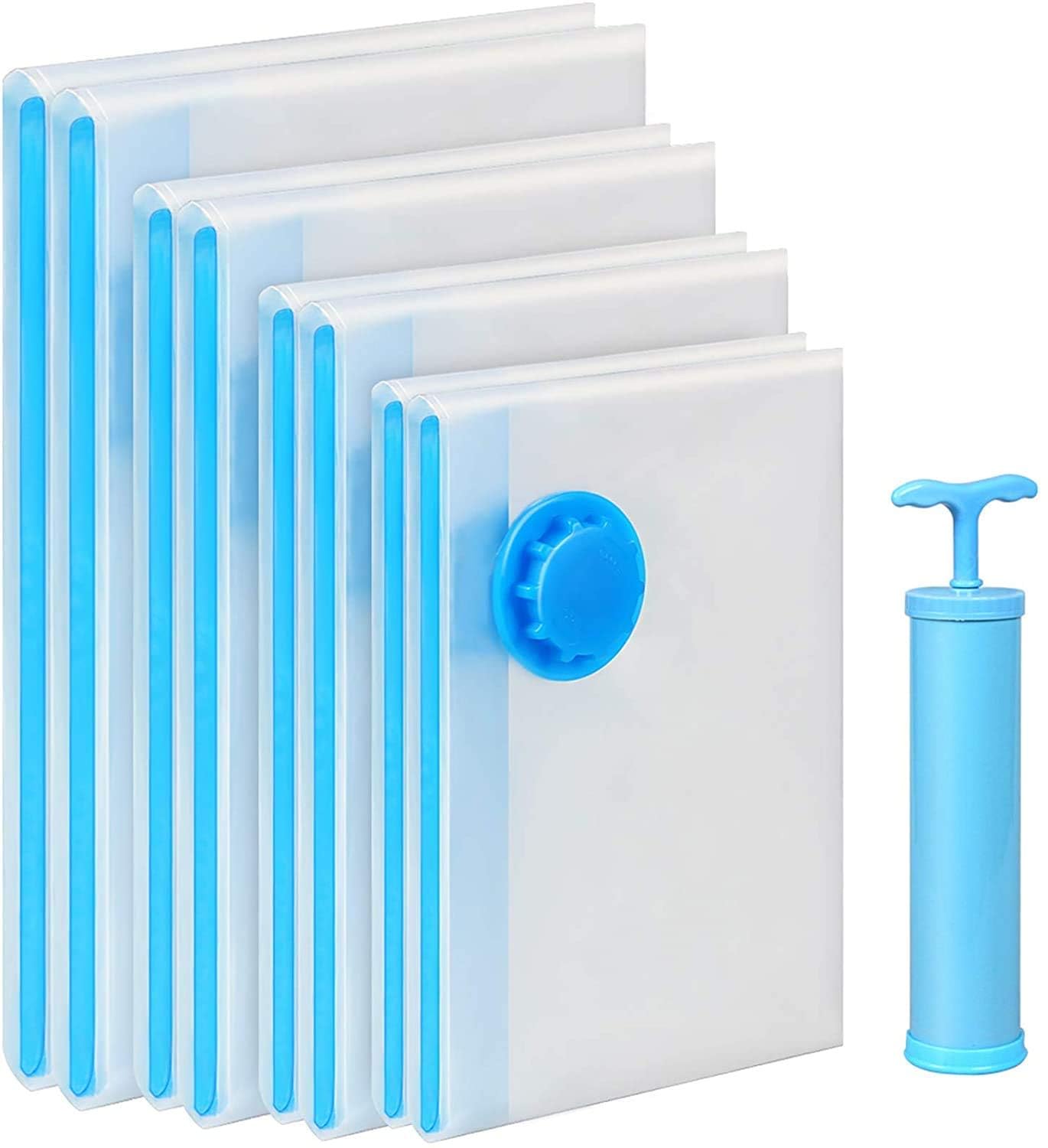 Kienlix Vacuum Bags For Clothes With Pump  Jumbo Compression Storage Solution, Durable & Reusable, Featuring Airtight Seal Tech
