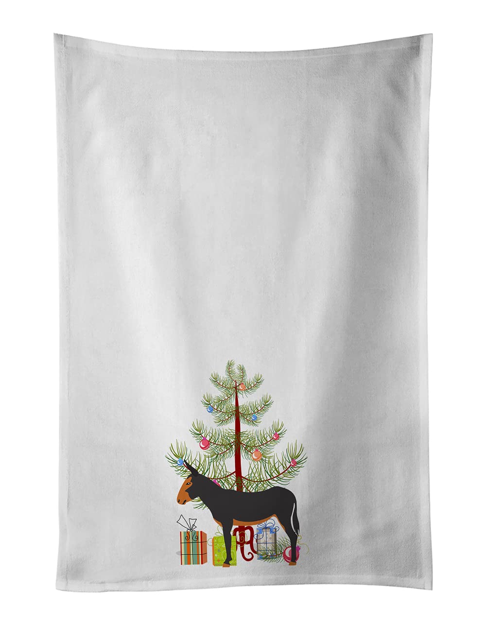 Catalan Donkey Christmas White Kitchen Towel Set of 2