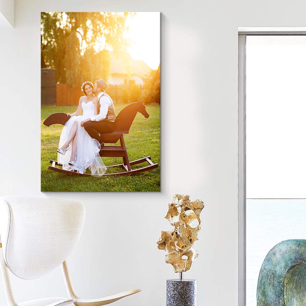 NWT Custom Canvas Prints with Your Photos for Wedding  Personalized Canvas Pictures for Wall to Print Framed 18x12 inches