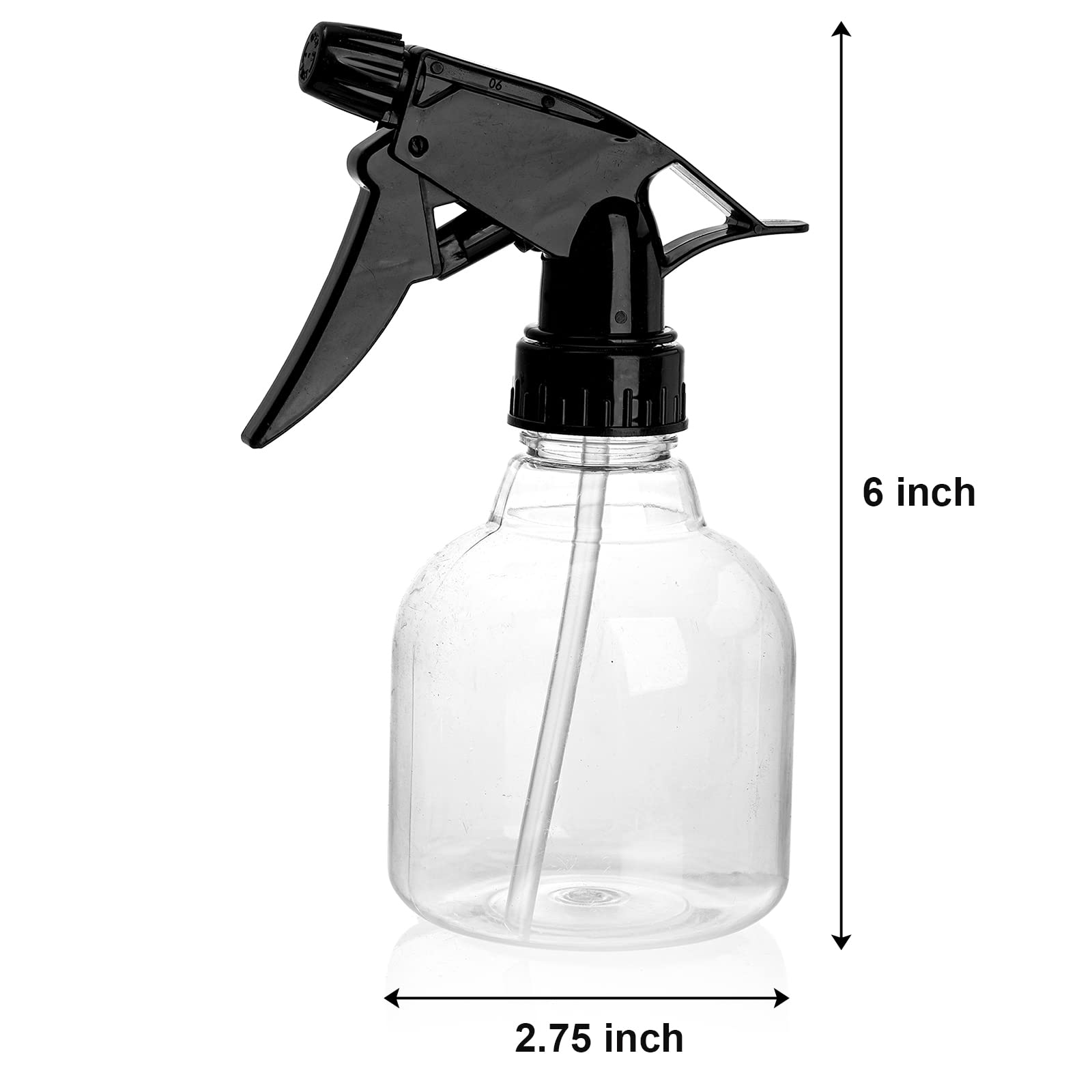 Bekith 12 Pack 8 Oz Empty Plastic Spray Bottle with Black Trigger Sprayers - Adjustable Head Sprayer from Fine to Stream - Refillable Sprayer for Water  Kitchen  Bath  Beauty  Hair  and Cleaning