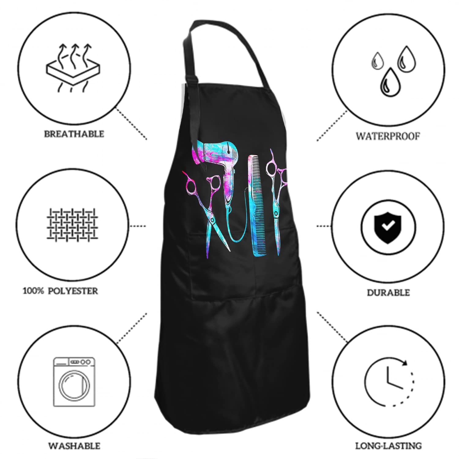 Hairstylist Aprons For Women Hair Stylist Apron For Salon Home Hair Cutting Unisex Hairdresser Aprons Waterproof Barber Aprons W
