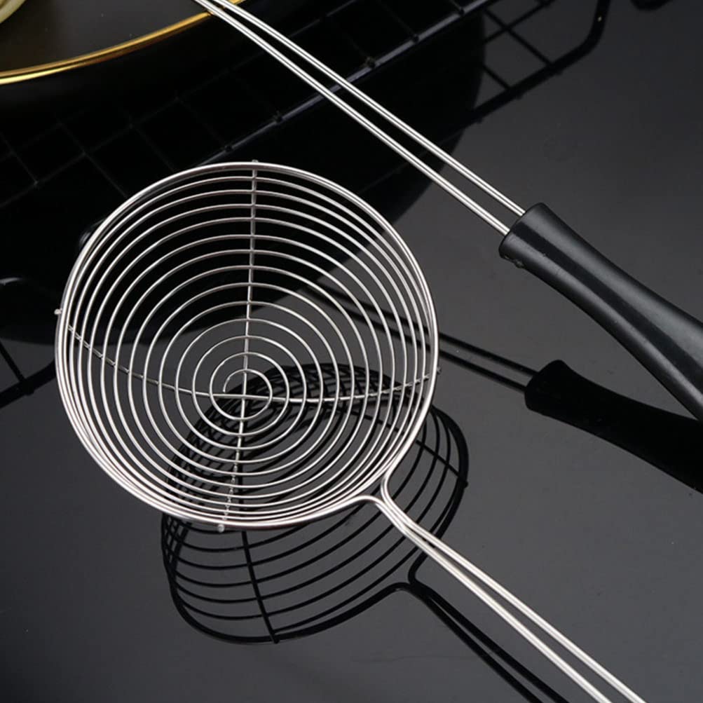 Hemoton 4Pcs Stainless Steel Spider Strainer Skimmer Spoon Hot Pot Strainer Scoop Pasta Noodle Dumpling Strainer Spoon For Kitch