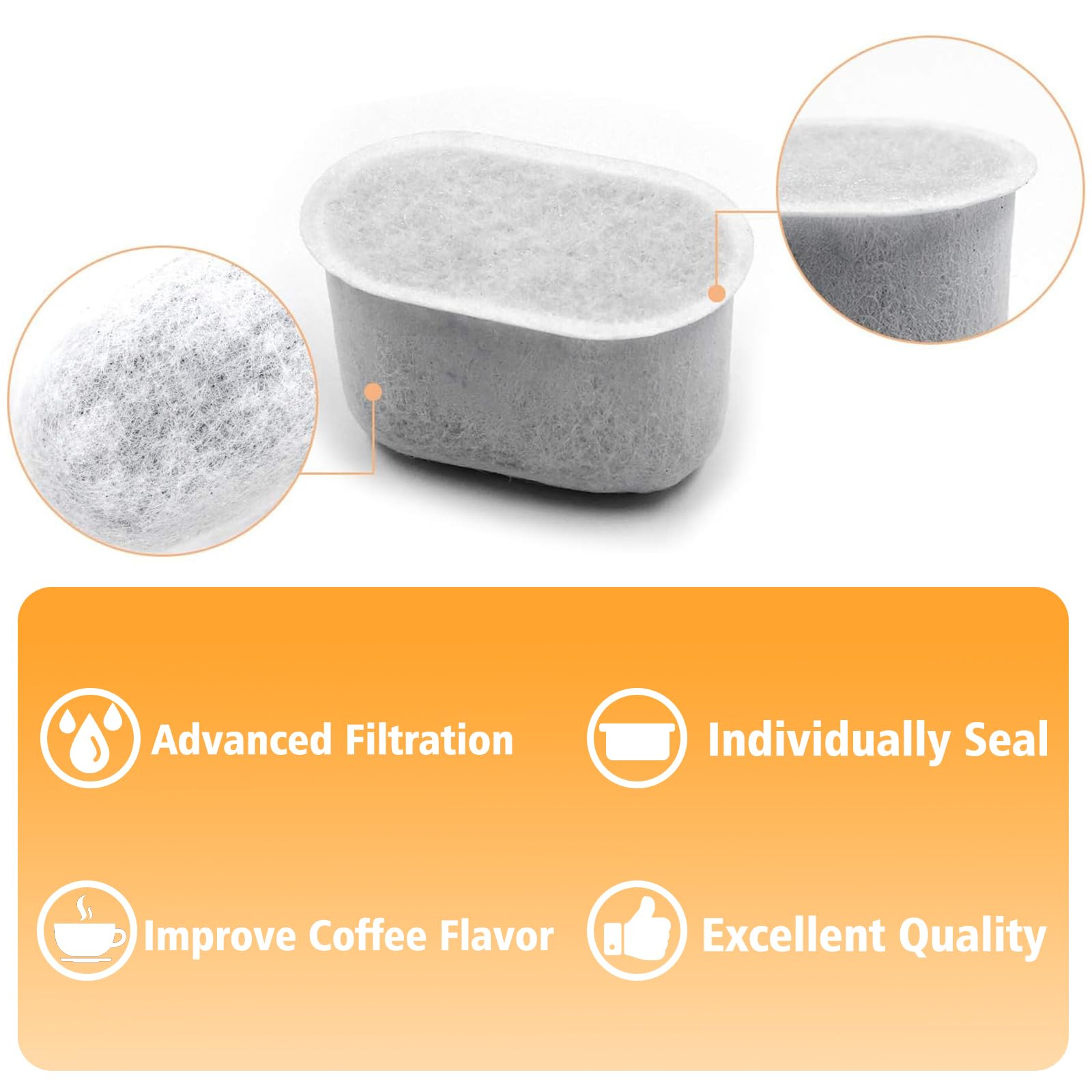 Brikinte 2Pack Reusable Coffee Filter Replacement And 10Pack Charcoal Water Filters Compatible With Cuisinart Coffee Maker