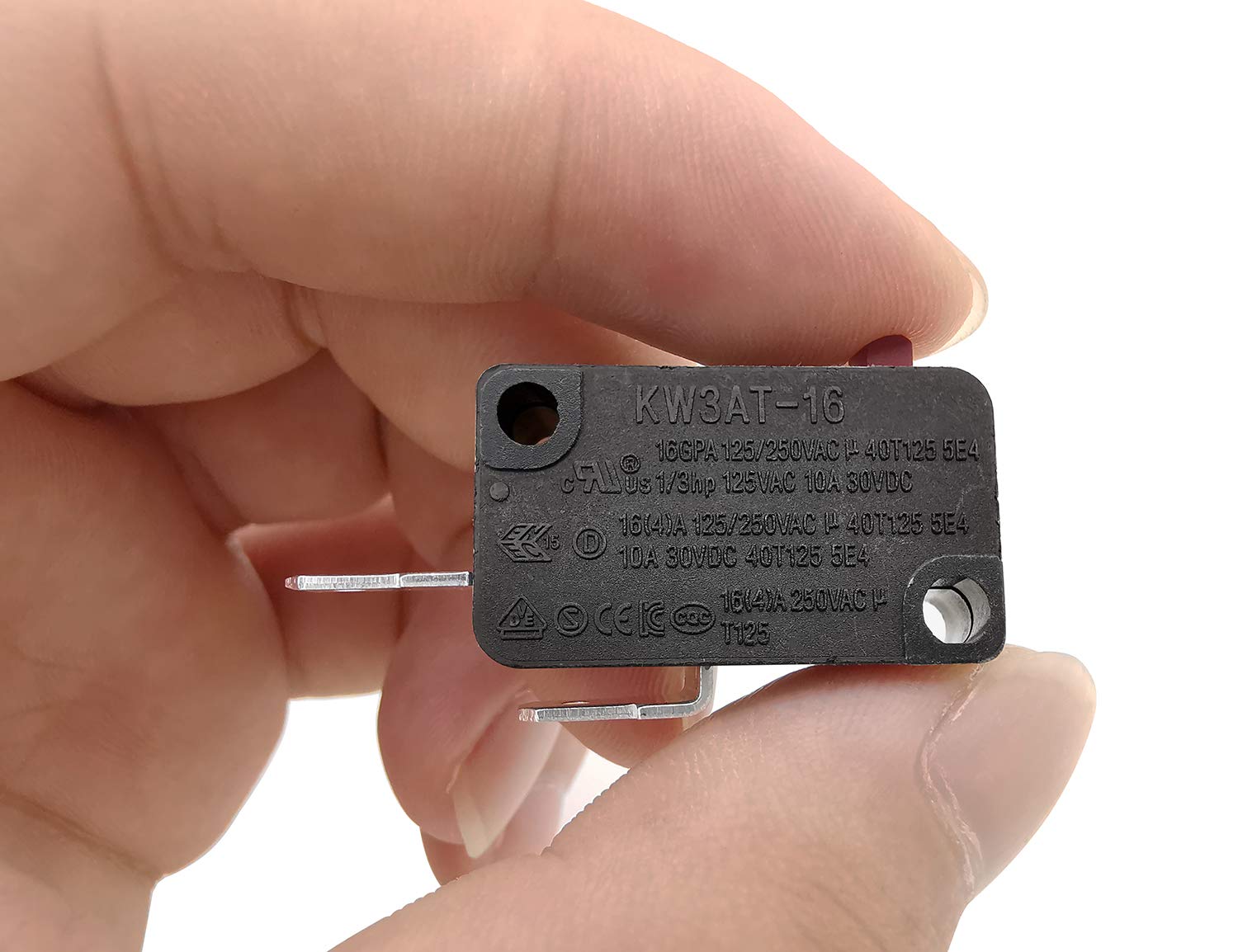 Microwave Oven Door Switch Replacement Part, 16A 125Vac, Kw3At-16 (Downward Compatible With Kw3A-16), Normally Open - 1Pc