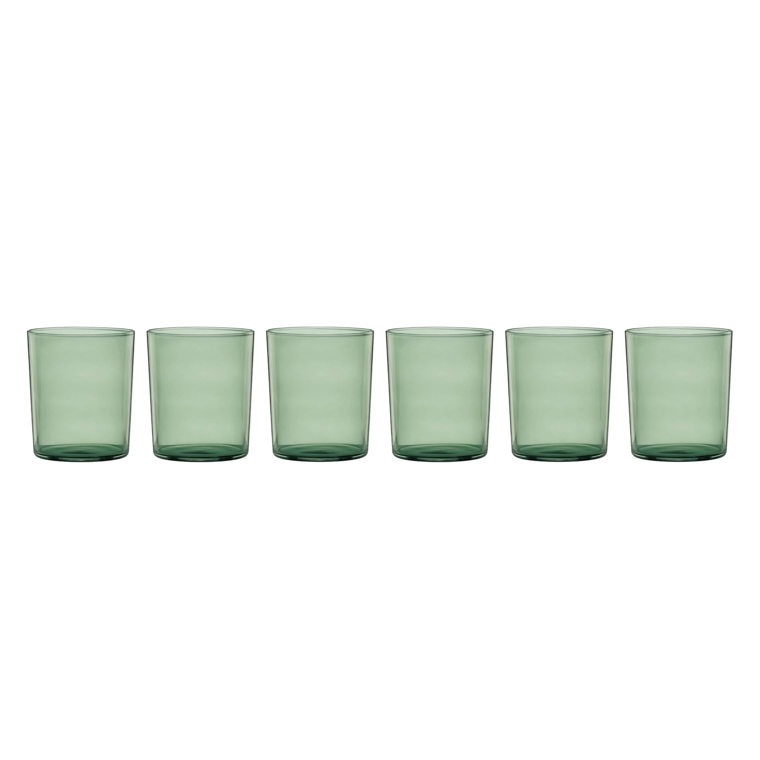 Oneida Drinkware, Stackables Tall Green Drinkware, Set Of 6, 14 Ounce Capacity, Glass Material, Dishwasher Safe, Glassware Drink