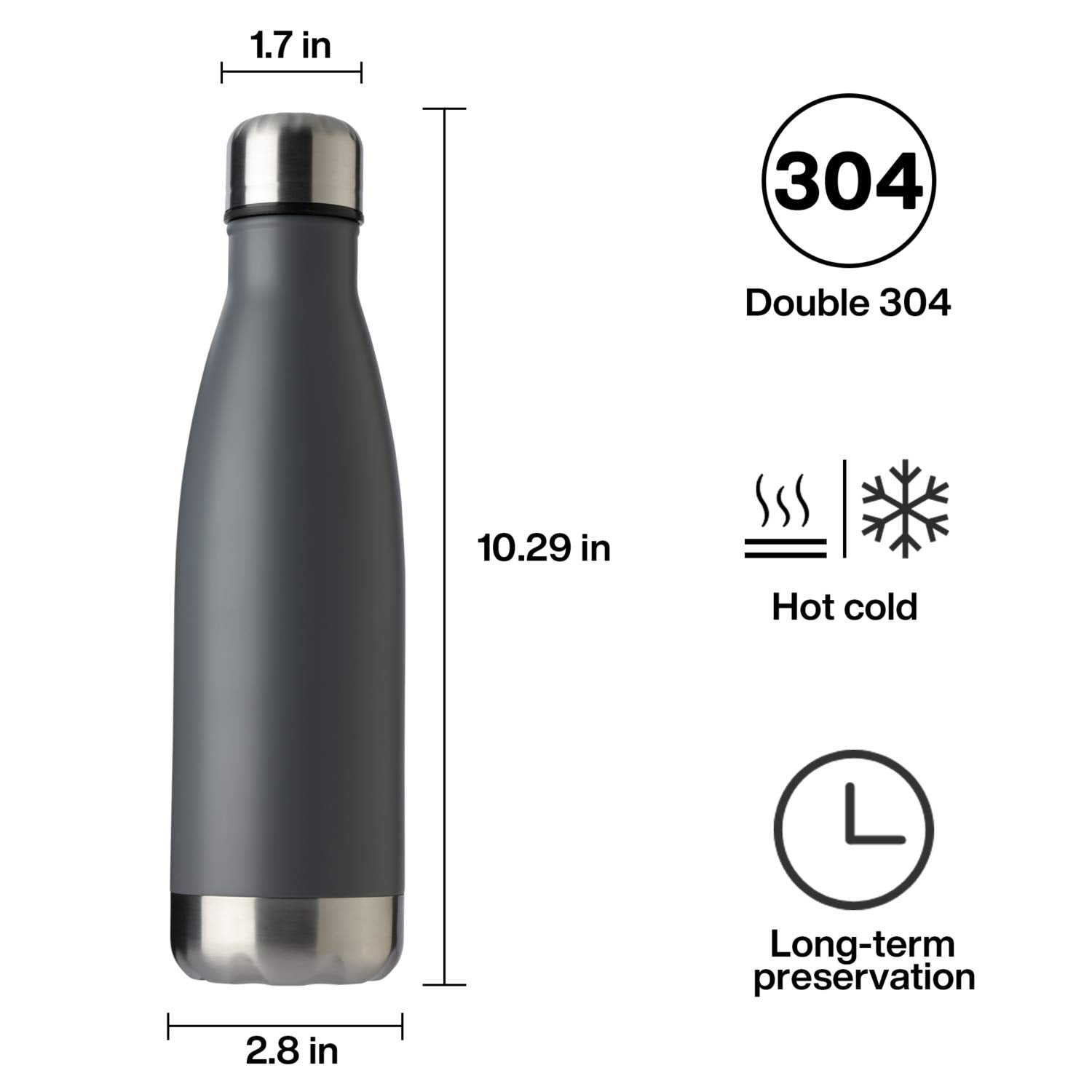 Meway 17Oz Sport Water Bottle 4 Pack Vacuum Insulated Stainless Steel Sport Water Bottle Leak-Proof Double Wall Cola Shape Water