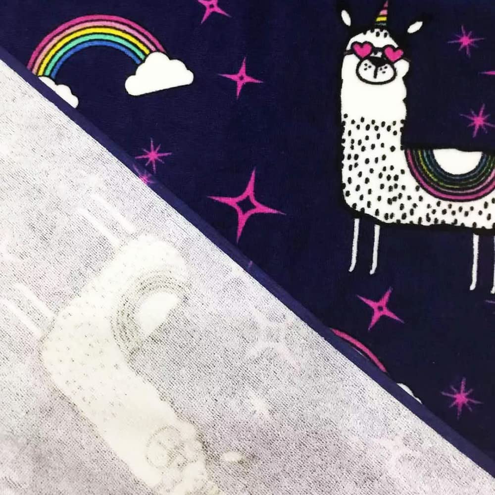 YIFONTIN Beach Towel for Kids Velour Terry Blanket Throw 100% Cotton 24X48 inches for Swimming Bath Travel Camping and Picnic  Navy Alpaca.