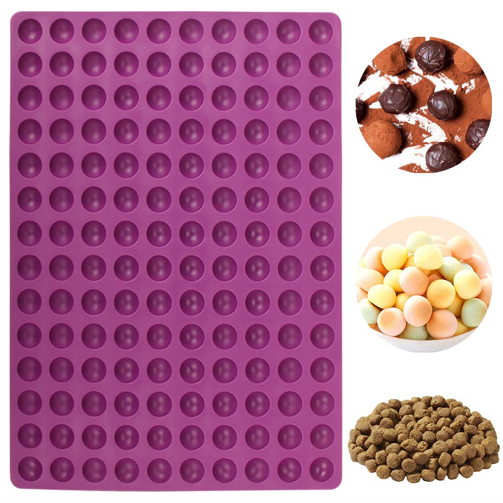 Webake Mini Round Silicone Molds, Semi Sphere Gummy Candy Molds, Baking Mat Cooking Sheet For Pets, Dog Treat Pan, Baking Mold S