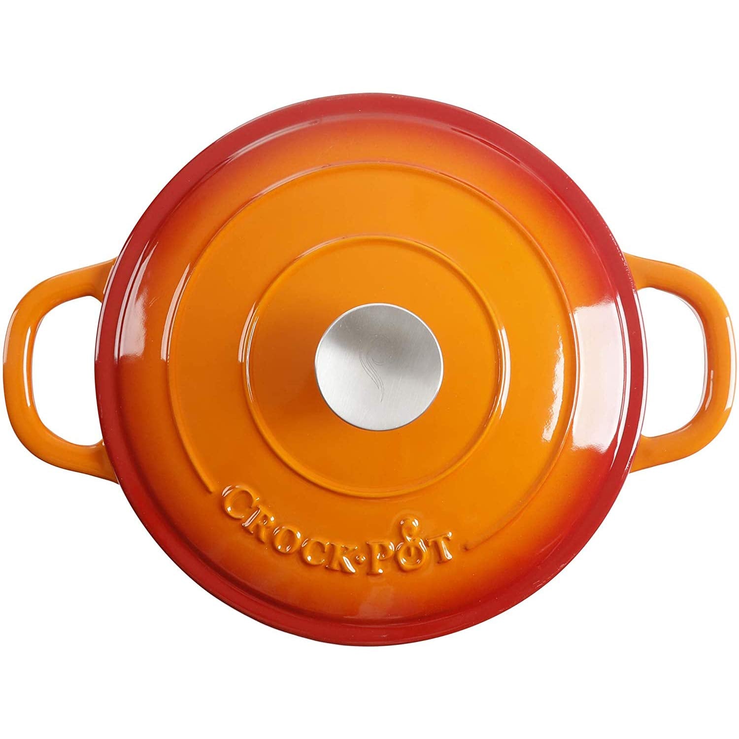 Crock-Pot Artisan Round Enameled Cast Iron Dutch Oven, 5-Quart, Sunset Orange