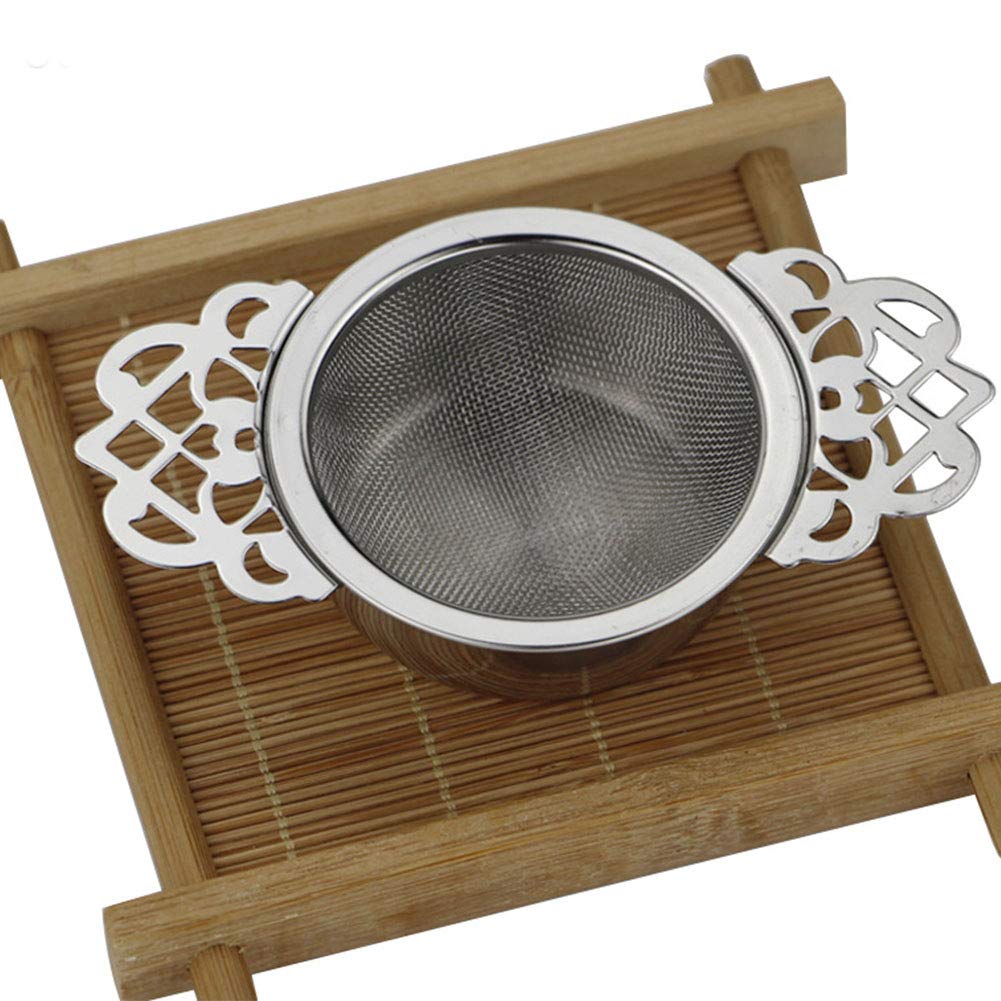 2 Pack Tea Strainers With Drip Bowls,Stainless Steel Loose Leaf Tea Strainers-The Empress Tea Strainer Mesh Tea Infuse With Doub