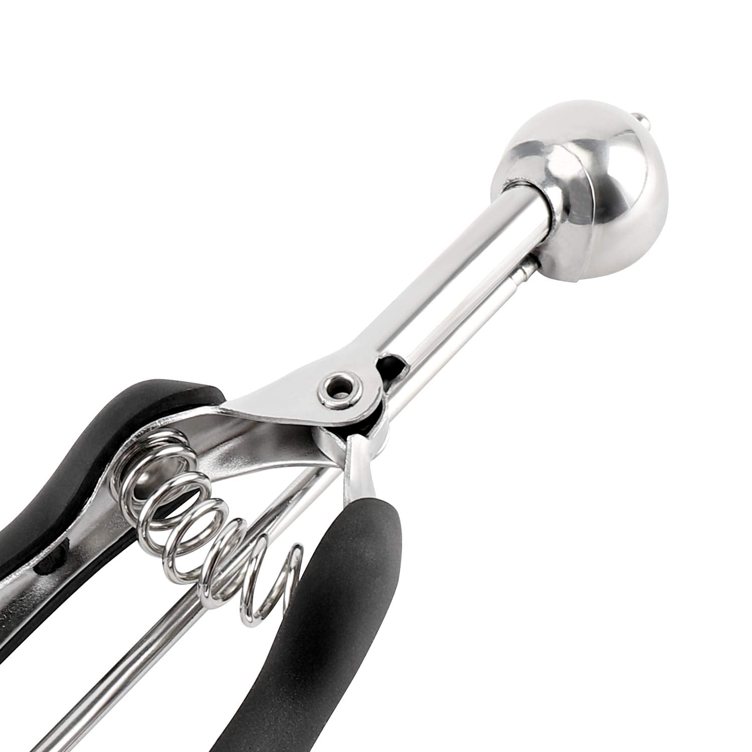 TJ POP Extra Small Cookie Scoop - 1 tsp, 25MM Stainless Steel, Quick Trigger Release, Soft Grips, Mini Ice Cream & Melon Baller