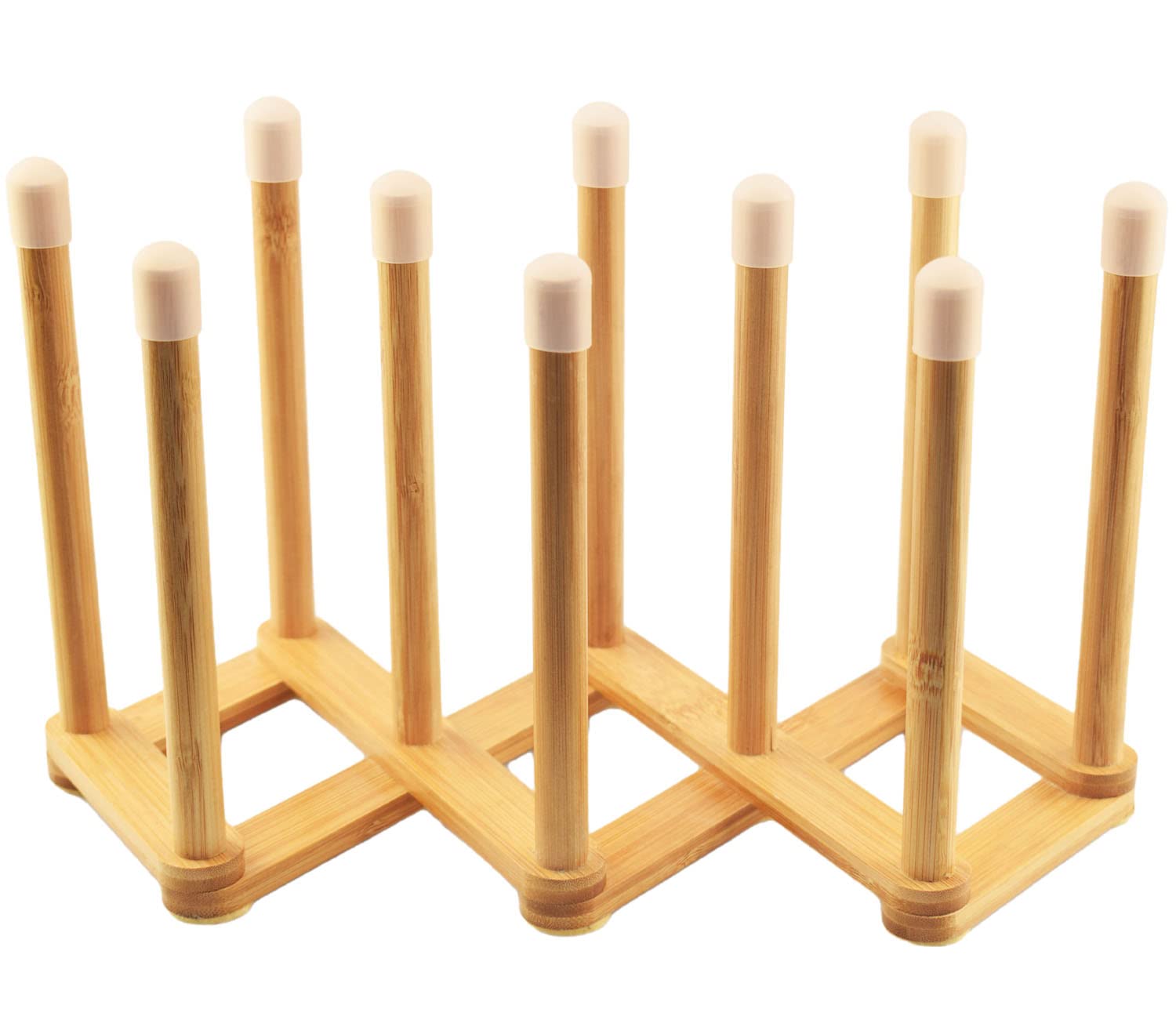 Cyauatt Bamboo Retractable Bottle Drying Rack Cup Dish Drying Rack,Sports Water Bottle And Mug Drainer Stand, Plastic Bag Dryer