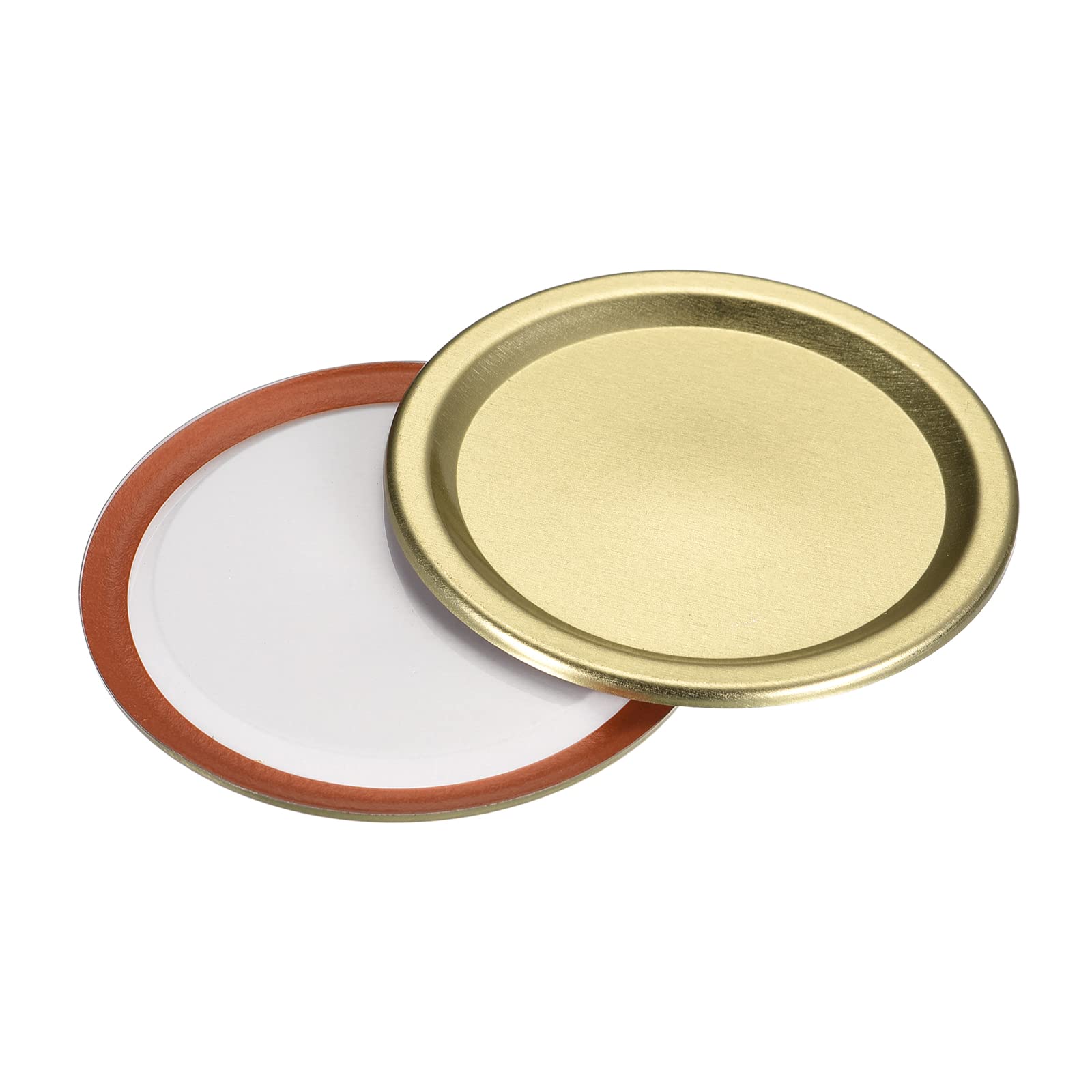 Uxcell Canning Lids, 54Pcs - Tinplate Split-Type Mason Jar Lid, Regular Mouth Leak Proof Fits Storage Cover (Gold)