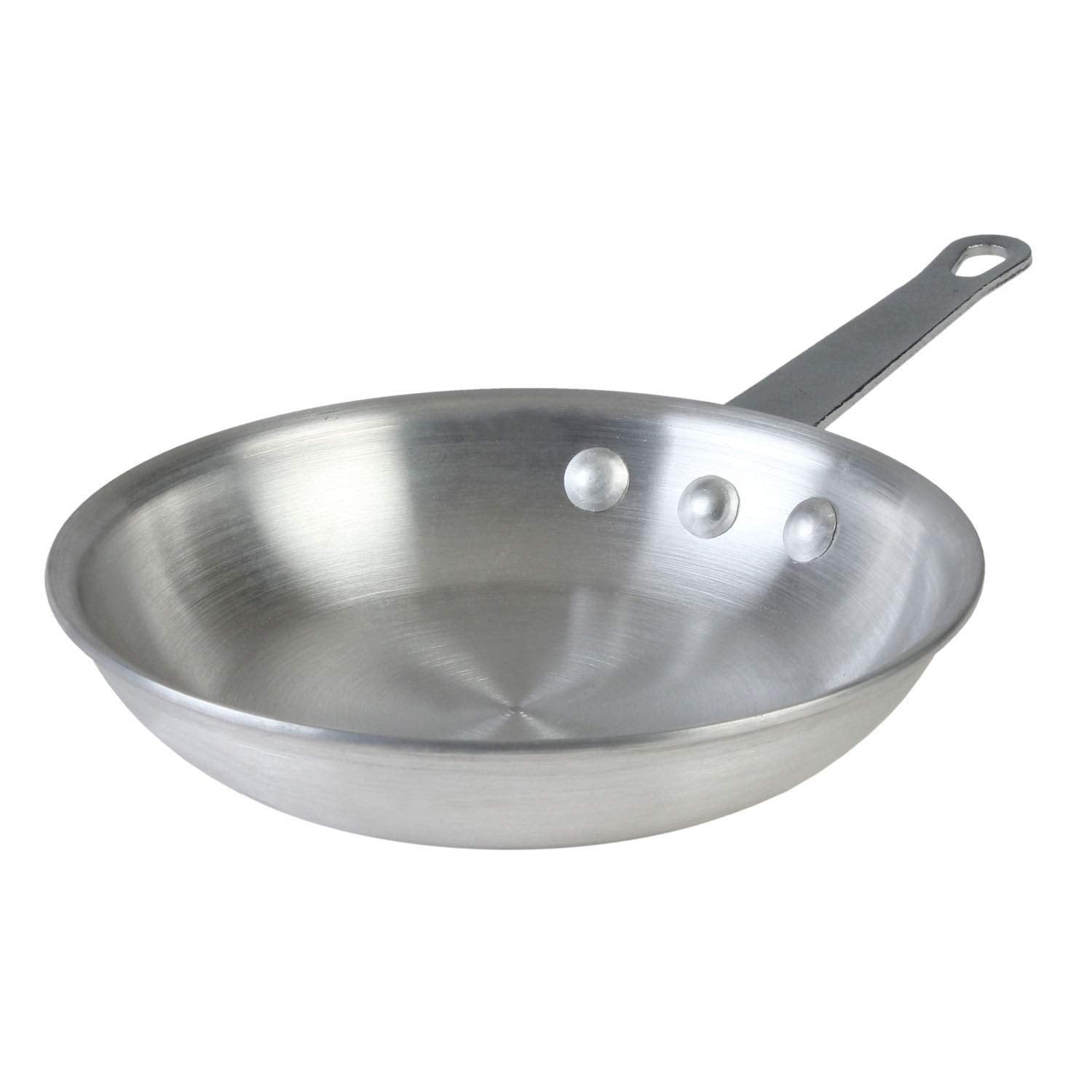 Thunder Group Alskfp003C Fry Pan, 10'' Dia., 3.5 Mm Thick, Without Lid, Riveted Handle, Hanging Hole, Aluminum, Satin-Finish, Ns