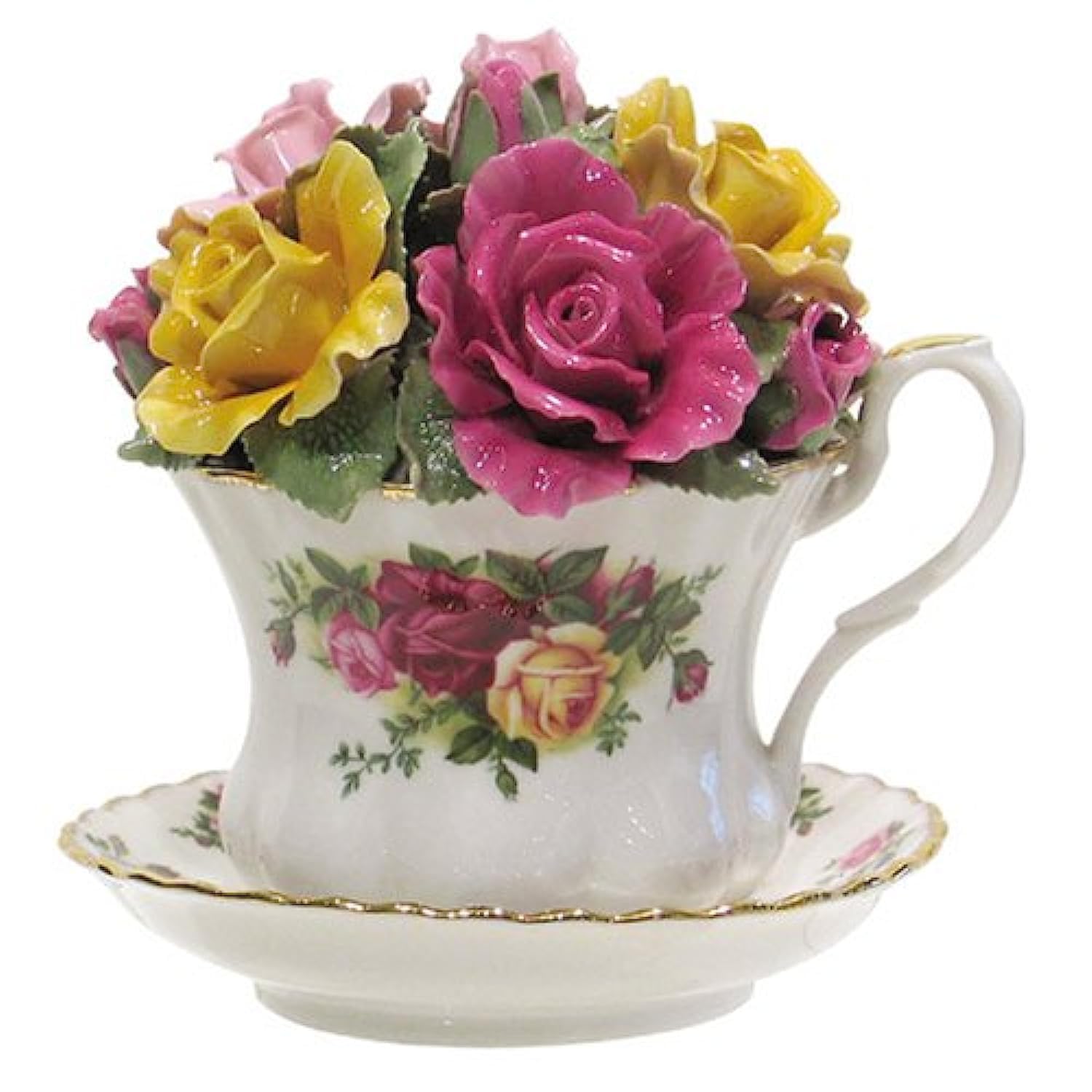 Royal Albert Old Country Roses Musical Teacup, 1 Count (Pack of 1), Mostly White with Multicolored Floral Print