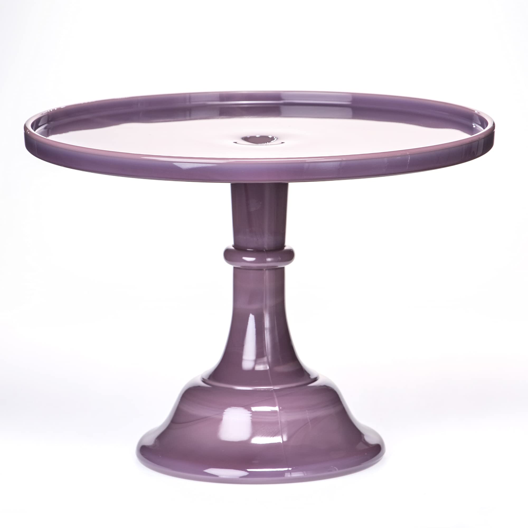 Mosser Glass Eggplant 12 Inch Cake Plate