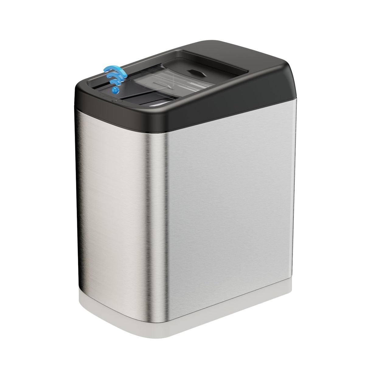 Ello&Allo 50 Liter 13 Gallon Touchless Rectangular Automatic Motion Sensor Trash Can For Kitchen, Brushed, 13 Gallon Black/Stain