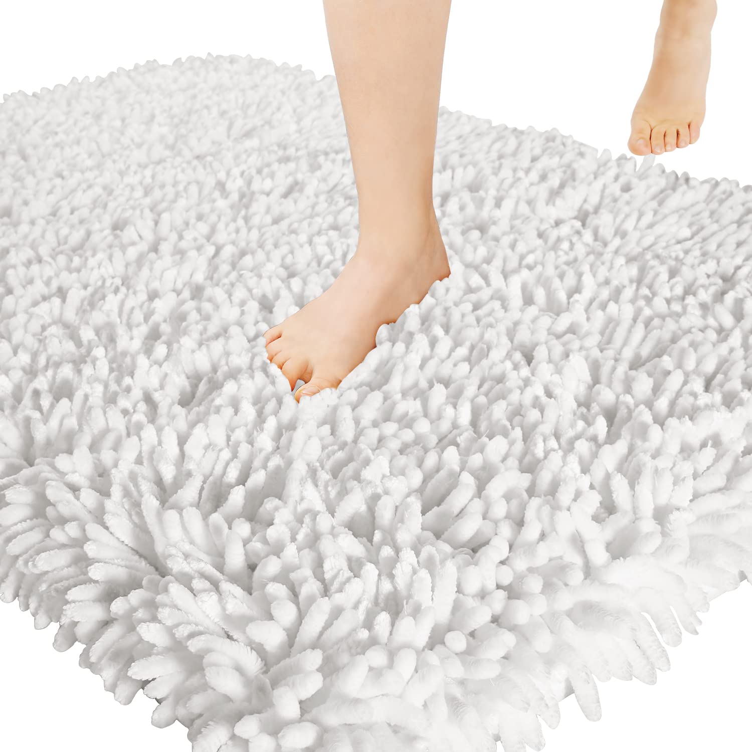Yimobra Luxury Chenille Bathroom Rug Mat, Extra Soft And Absorbent Shaggy Bath Rugs Non Slip, Machine Wasable Dry, Plush Floor C