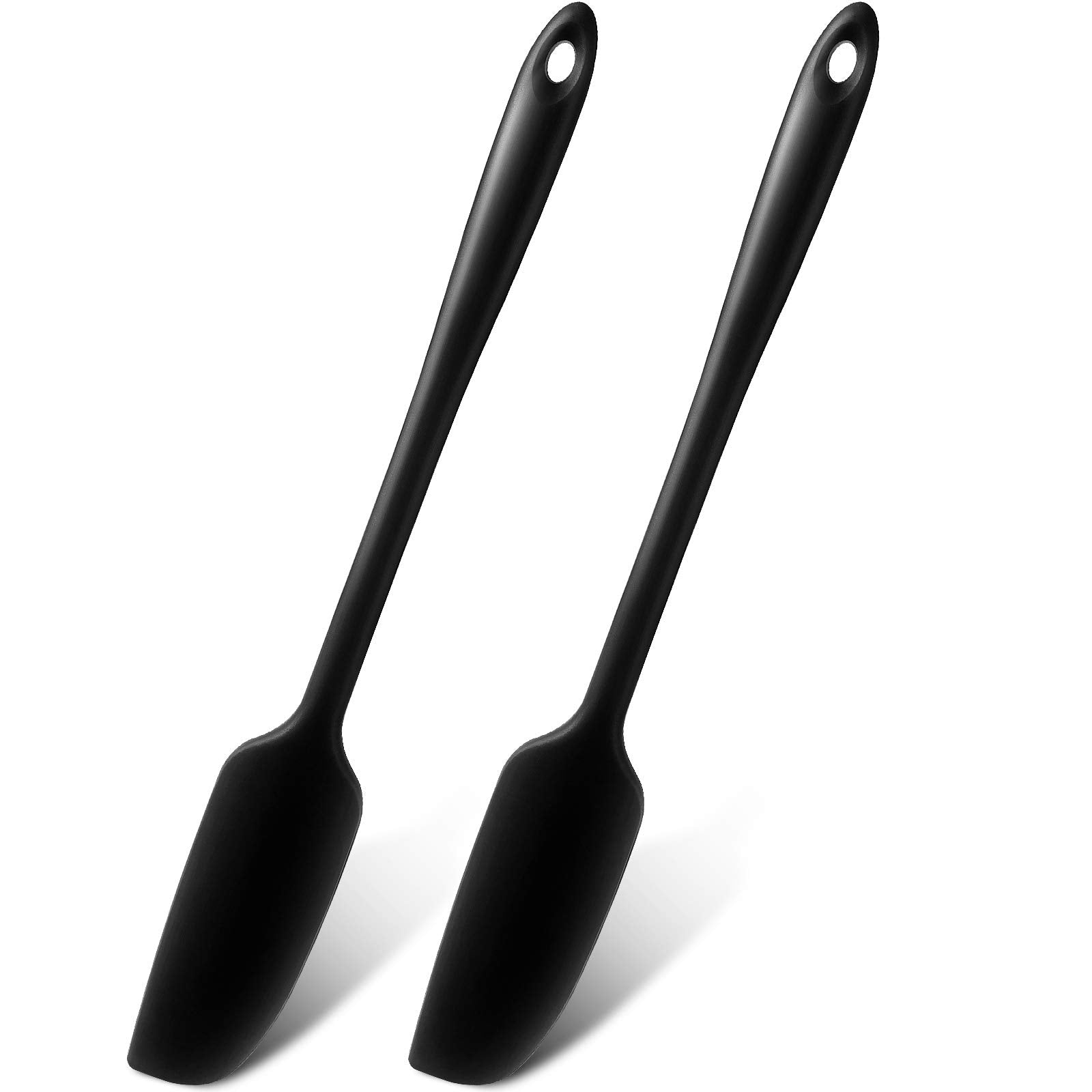 Patelai Long Handle Silicone Jar Spatula Non-Stick Rubber Scraper Heat Resistant Spatula Silicone Scraper For Jars, Smoothies, B