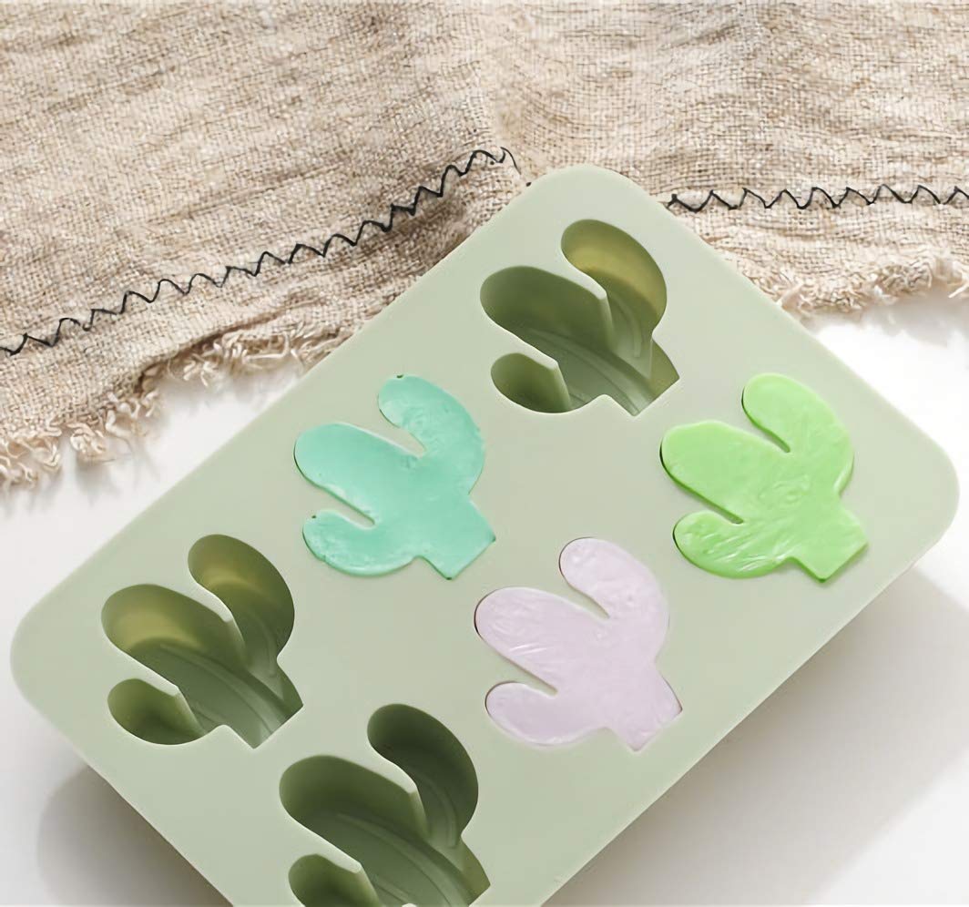 Moldfun 2-Pack Cactus Ice Cube Tray Cacti Silicone Mold For Diy Chocolate Candy Gummy Jello Jelly Bakeware Baking Muffin Cupcake