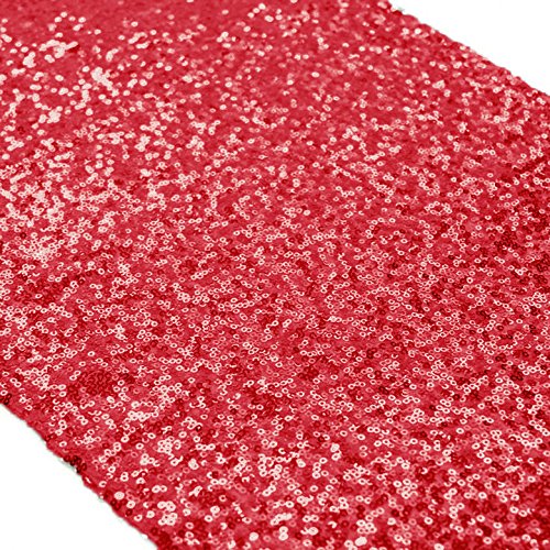Shinybeauty 12X72-Inch Rectangle-Red-Sequin Table Runner- For Wedding/Party/Decor 12X72-Inch Christmas Table Runner Red Runner F
