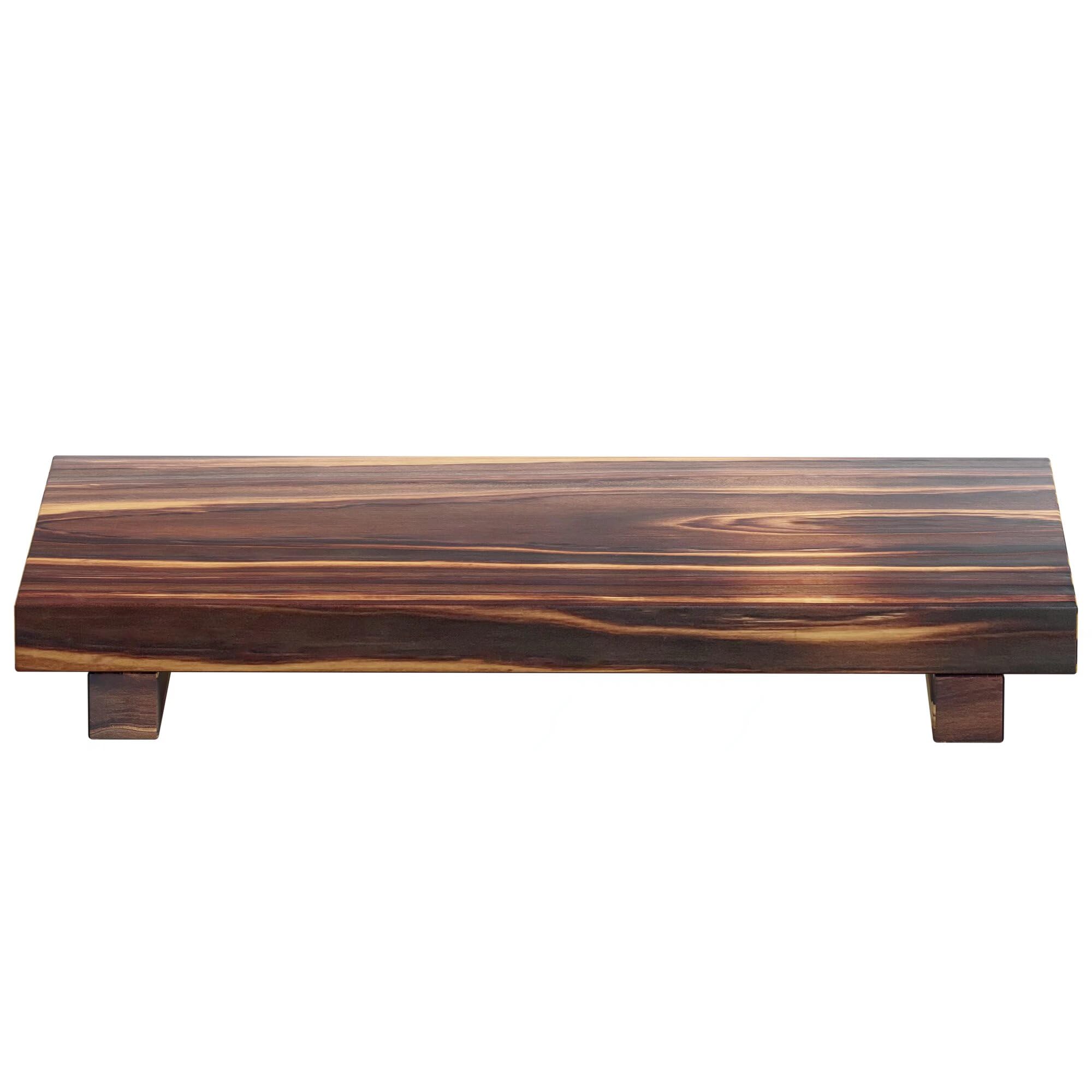 Greatseas Kitchen Soap Tray Decor, Bamboo Pedestal Stand Risers For Display, Rustic Brown Sink Tray For Kitchen Decor And Access