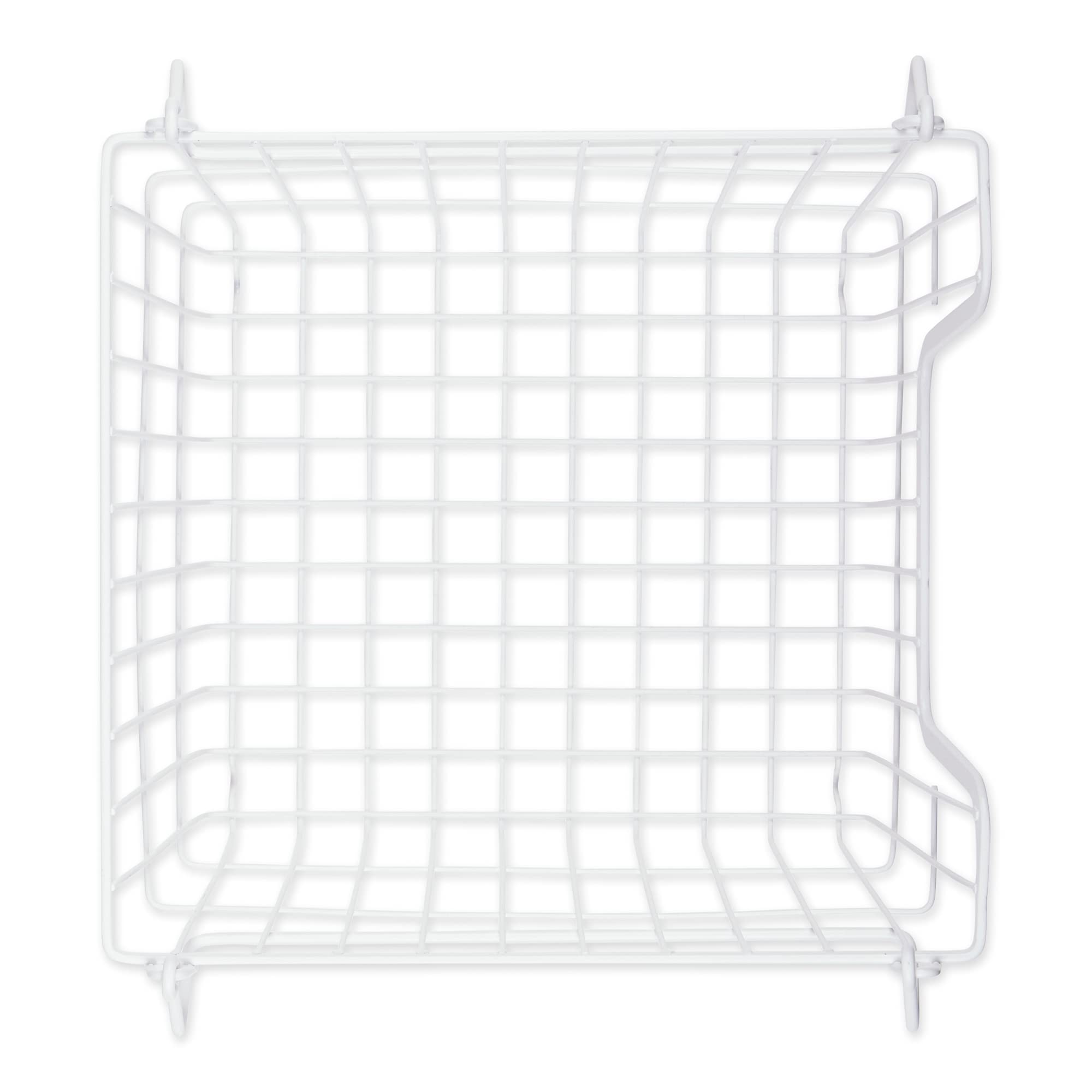 Dii Metal Wire Mesh Stackable Utility Storage Bin, Medium, 11X11X8, White