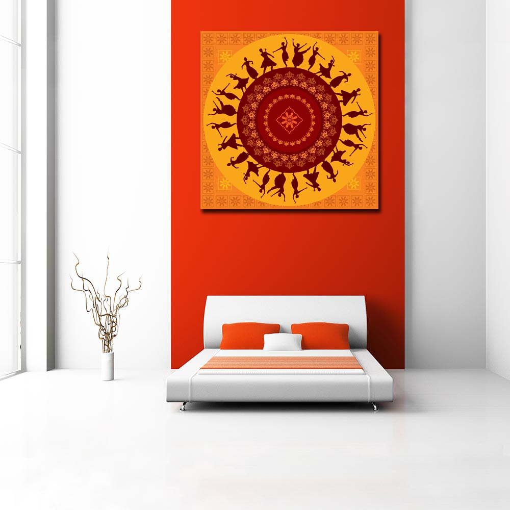 Pitaara Box Indian Classical Dancer | Peel & Stick Vinyl Wall Sticker For Bedroom & Living Room | 18 X 18 Inch (46 X 46 Cms)