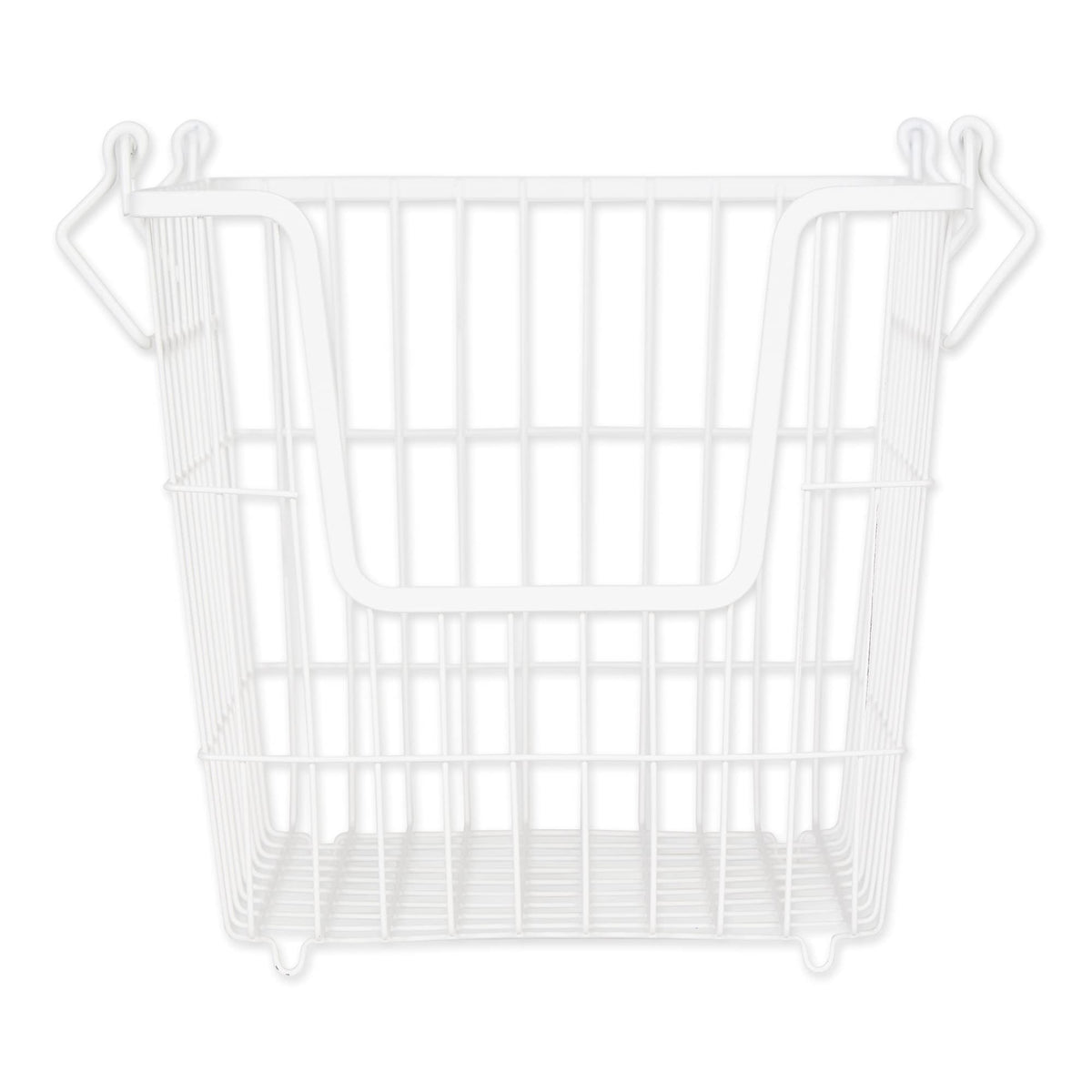 Dii Metal Wire Mesh Stackable Utility Storage Bin, Large, 11X11X11, White