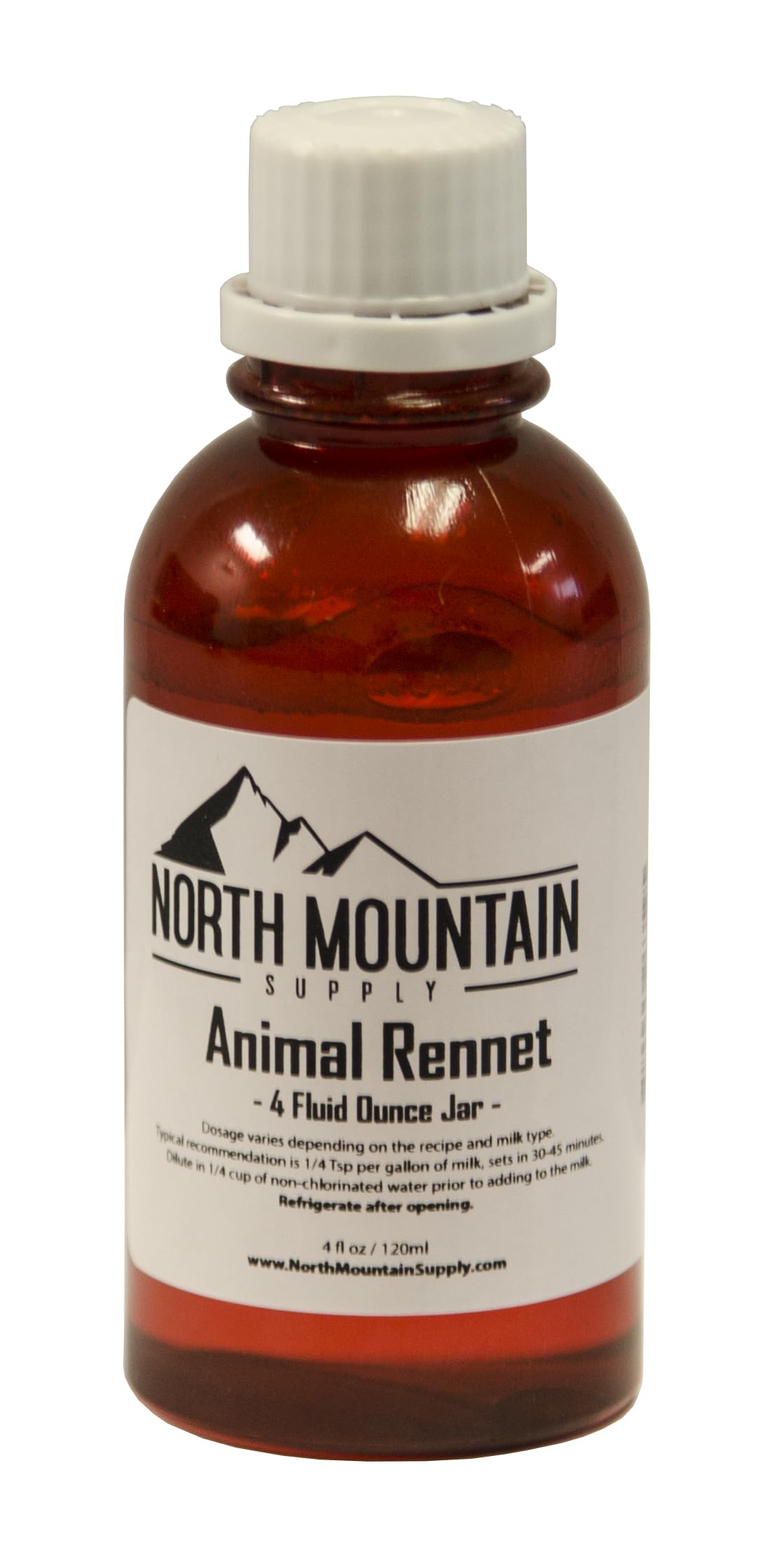 North Mountain Supply Professional Quality Liquid Calf Rennet - Animal Rennet For Cheese Making - 4 Fluid Ounces