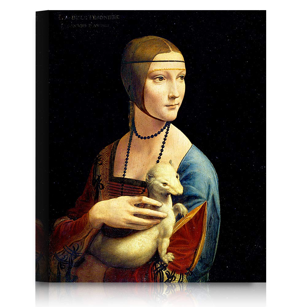 A&T Artwork Lady With An Ermine By Leonardo Da Vinci The World Classic Art Reproductions, Giclee Canvas Prints Wall Art For Home