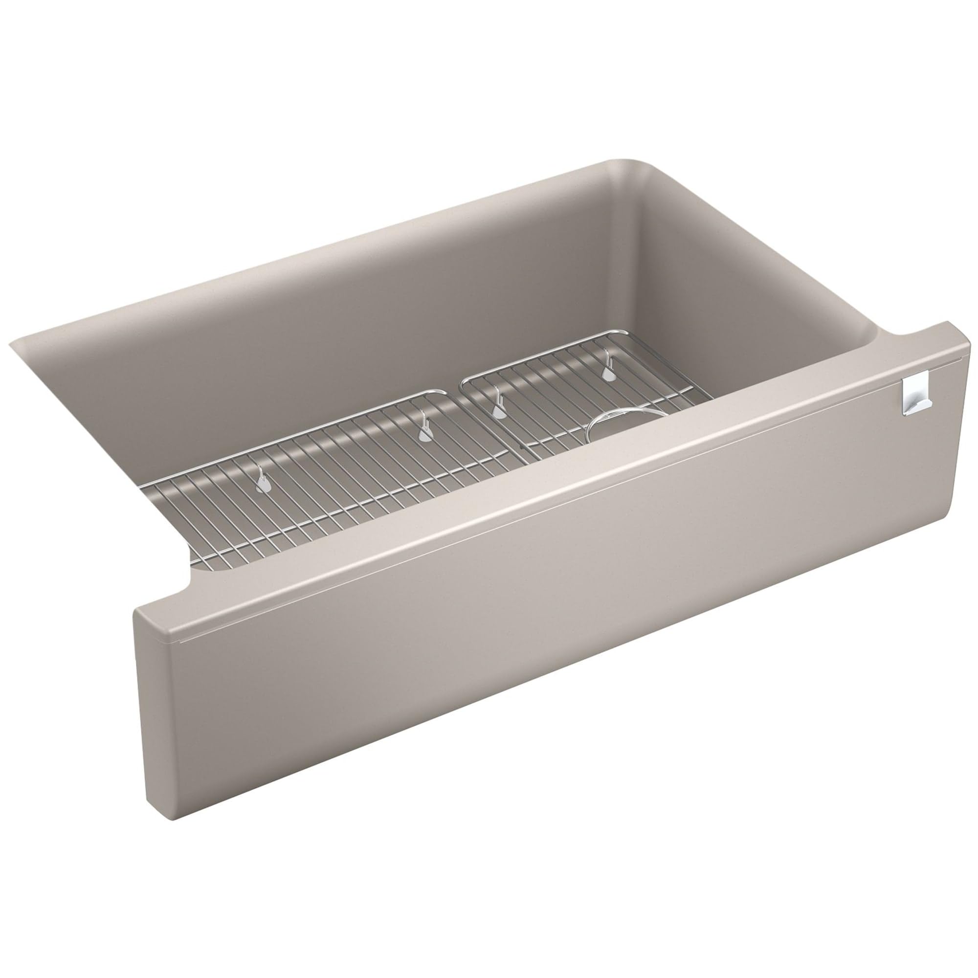 Kohler 25786-CM3 Cairn 34 undermount single-bowl farmhouse kitchen sink, Matte Taupe