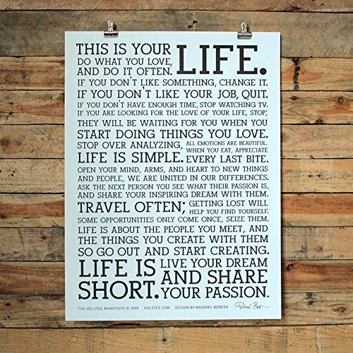 Holstee Manifesto Poster - The Original This Is Your Life Poster (12 In X 16 In)