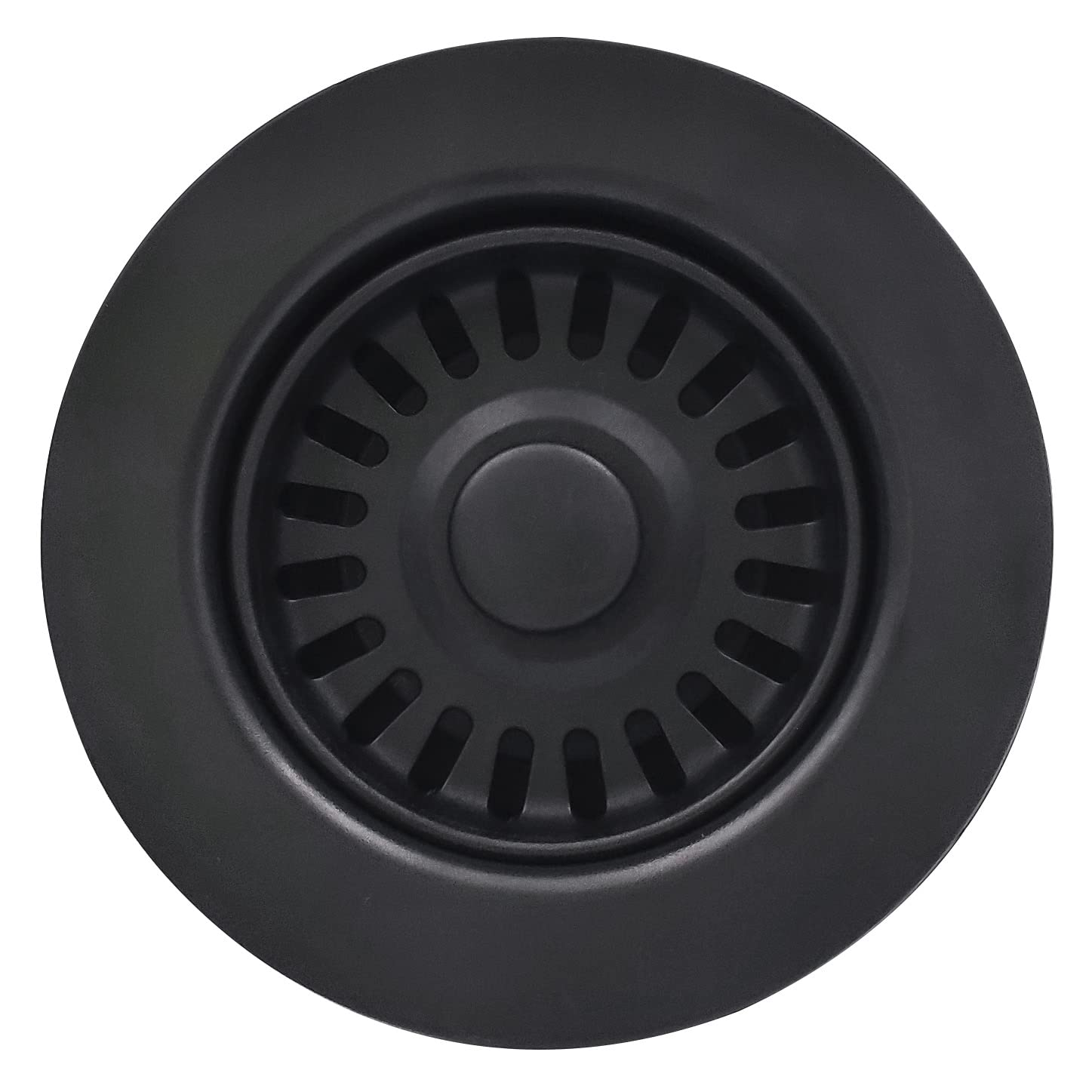 Eadot 3-1/2 Inch Polymer Black Kitchen Sink Drain Assembly With Basket Strainer And Stopper, Kitchen Drain Basket Strainer For G