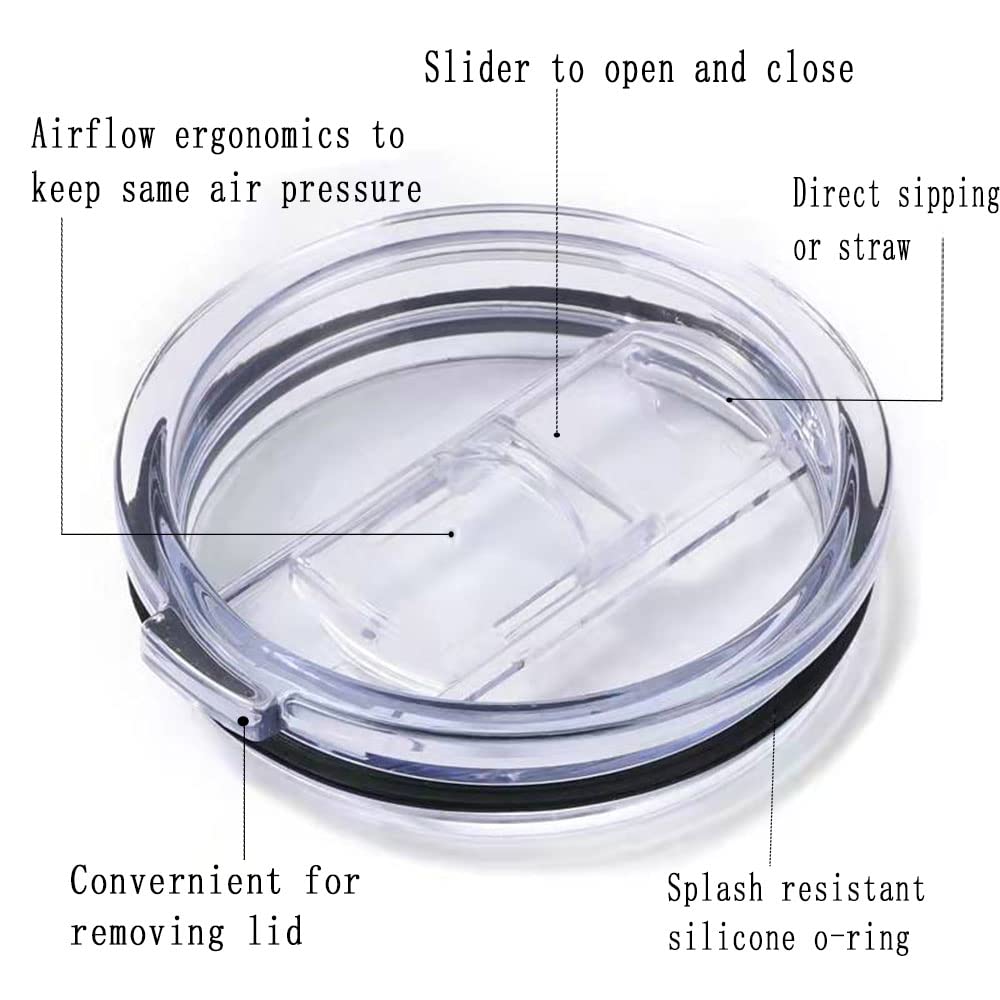 20 Oz Tumbler Lids, Pivhwir 2 Pcs Cover Replacemen Spill-Proof Splash Resistant Travel Mug Lid Fits For Inner Diameter 3.15 Inch