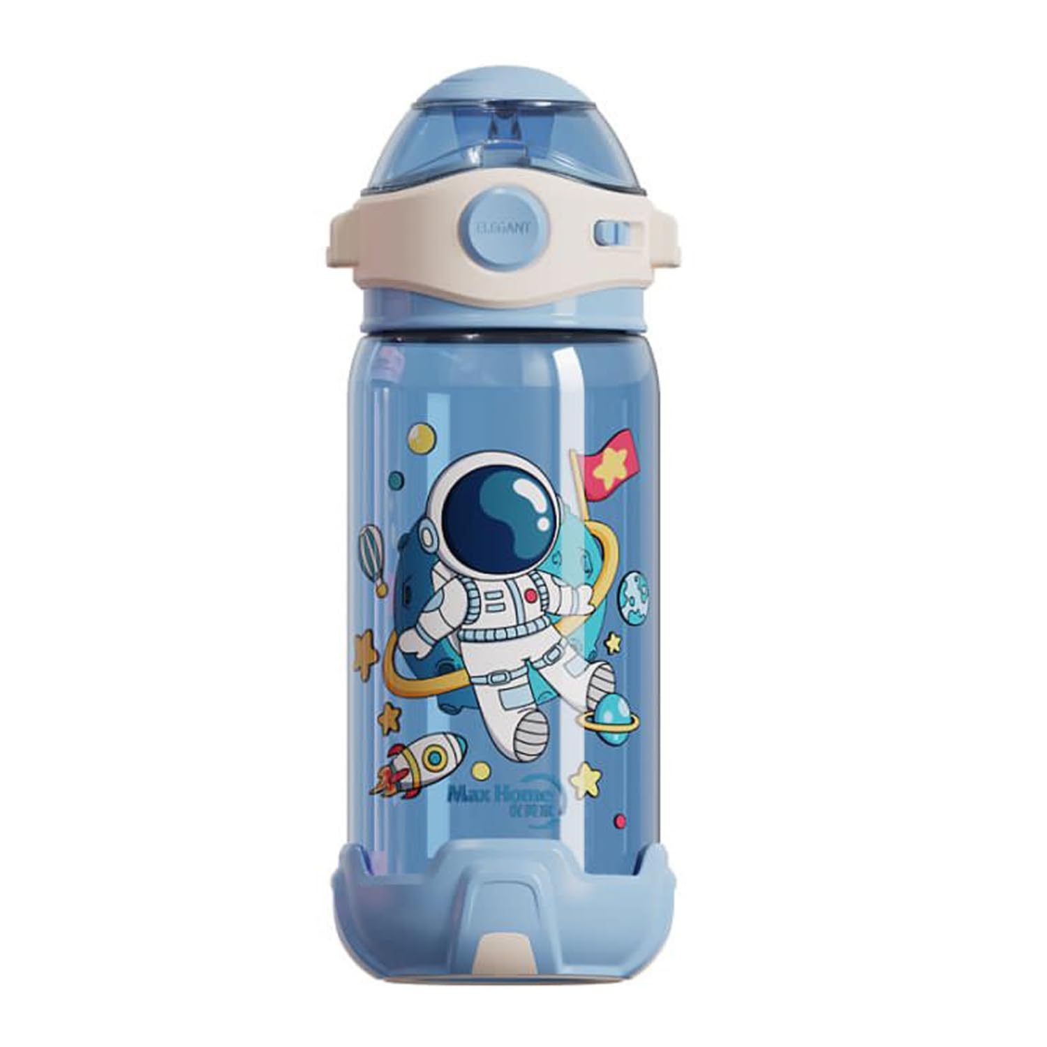 Panchhi Store Kids 650Ml Water Bottle With Straw - One-Click-Open Leak-Proof Locking Flip Lid For School, Picnic, Travel, Home -