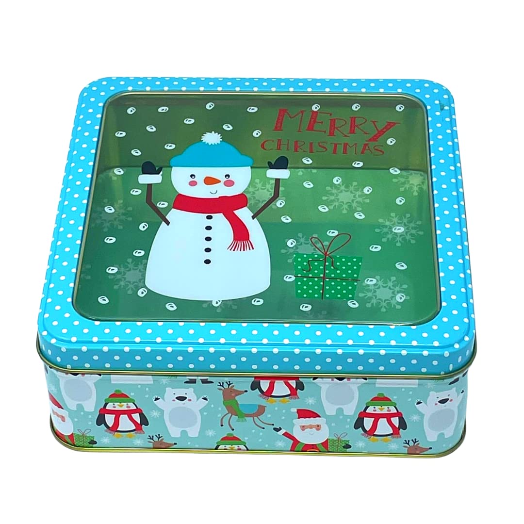 Plum Designs Christmas Cookie Tins- Set of 3 Sizes- Metal Cookie Tins with Lids-Merry and Bright- Festive Christmas Holiday Treat Tins For Gift Giving