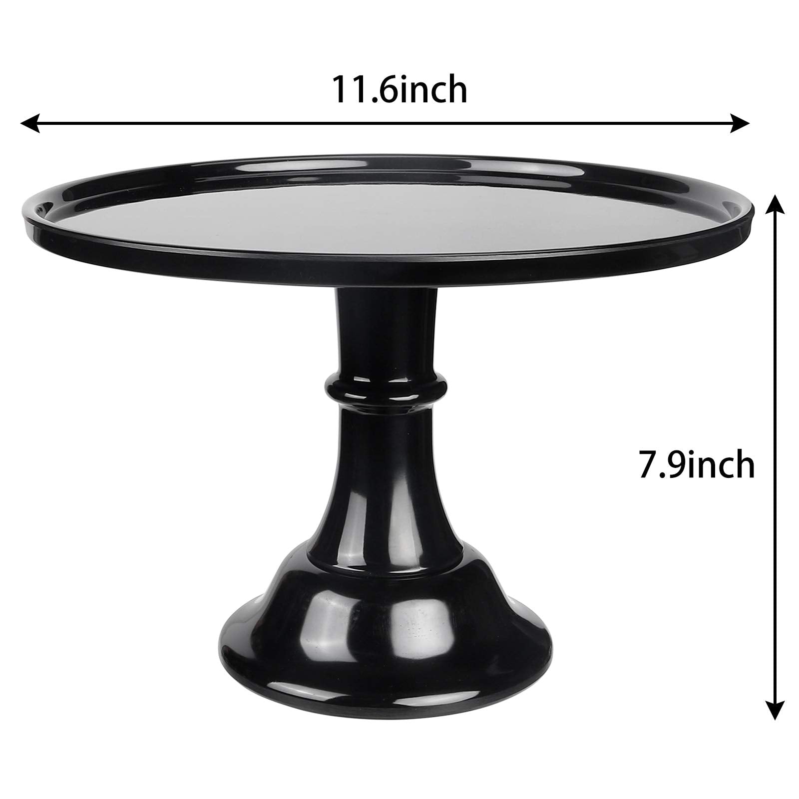 Klaskware Round Cake Stand Black 11'' Melamine Cake Display Stand Dessert Cupcake Display Tray For Holiday,Graduation,Wedding,Bi
