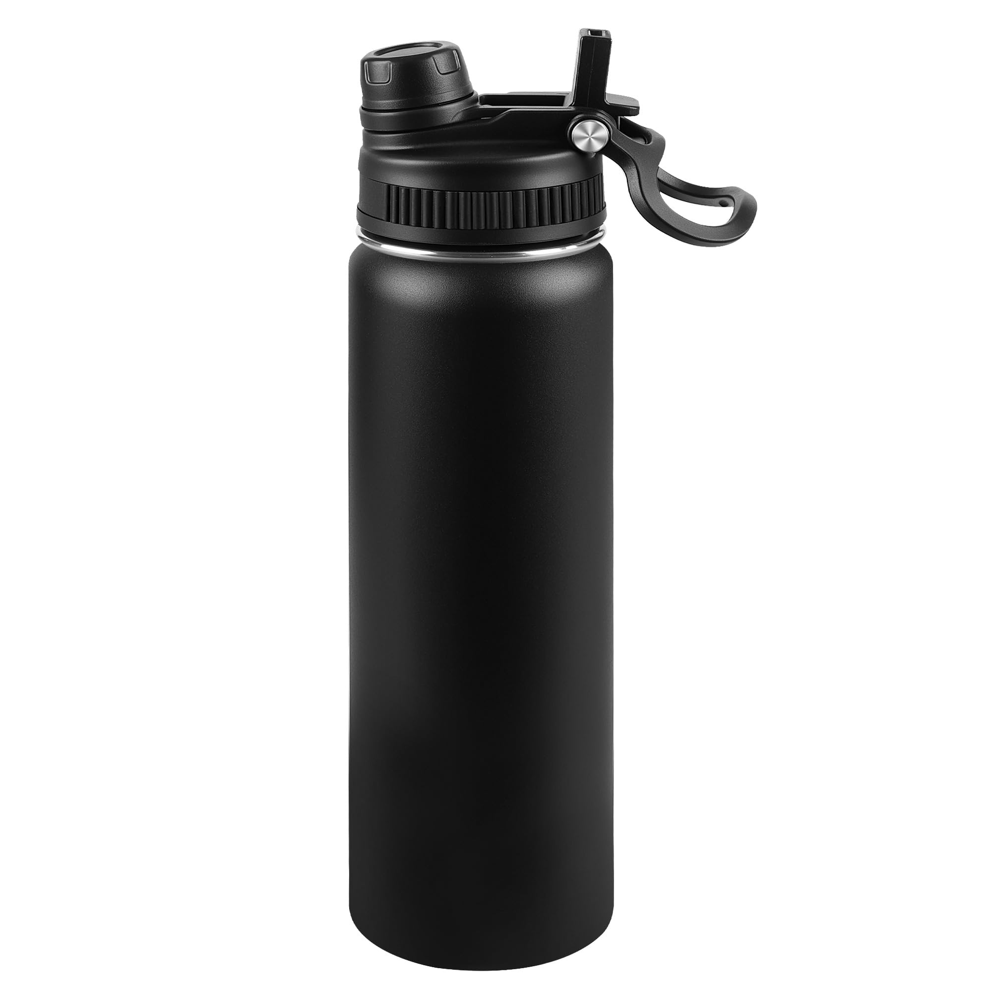 22oz Insulated Water Bottle  2in1 LeakProof Lid (Sip/Straw) + Handle, Stainless Steel Bottle for Sports, Commuting, Office W