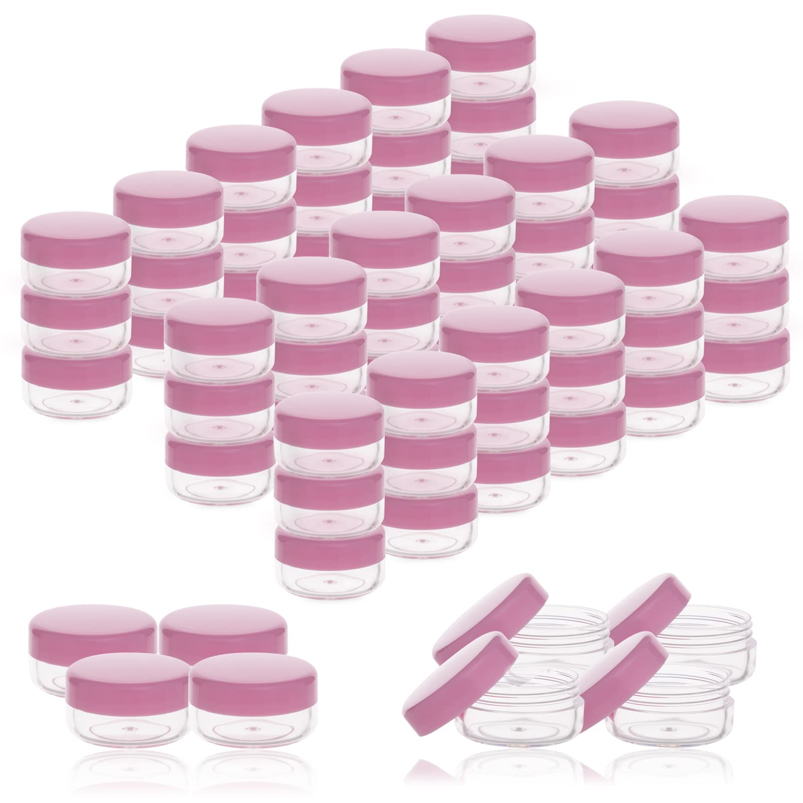 Zejia 3 Gram Sample Containers With Lids, 100 Count Tiny Sample Jars, 3Ml Makeup Cosmetic Containers For Lip Balms, Lotion, Powd