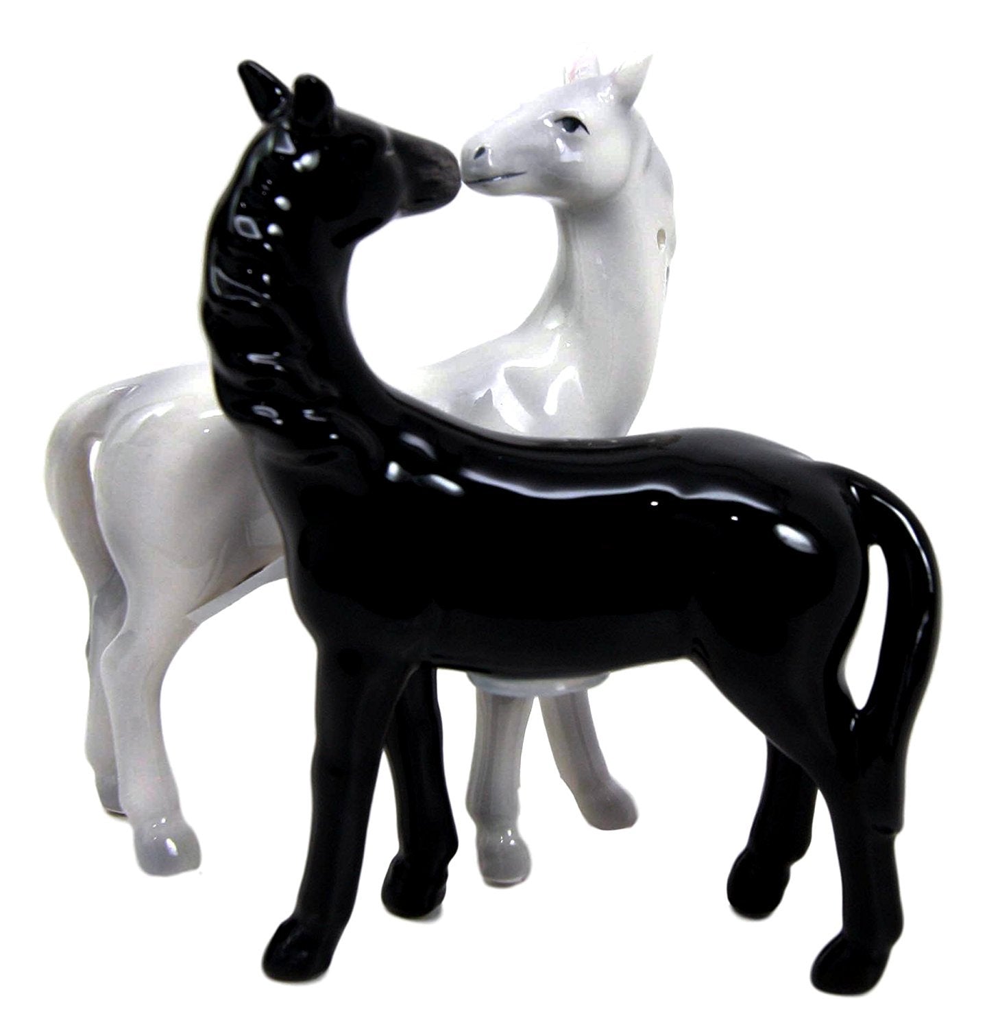 Ebros Adorable Love Locked White And Black Horse Valentines Twin Salt Pepper Shakers Set Fun Kitchen Dining Ceramic Magnetic Dec